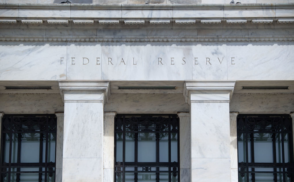 The Marriner S. Eccles Federal Reserve Board building is seen in Washington, DC, March 16, 2022. (SAUL LOEB/AFP—Getty Images)