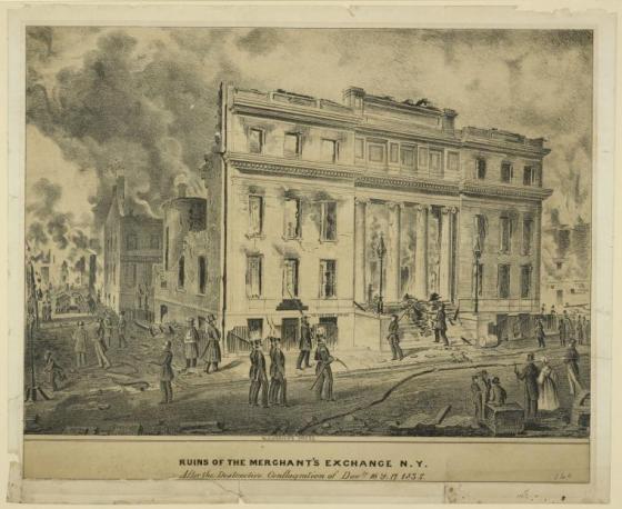     Ruins of Merchant's Exchange NY after the Great Fire of 1835. 