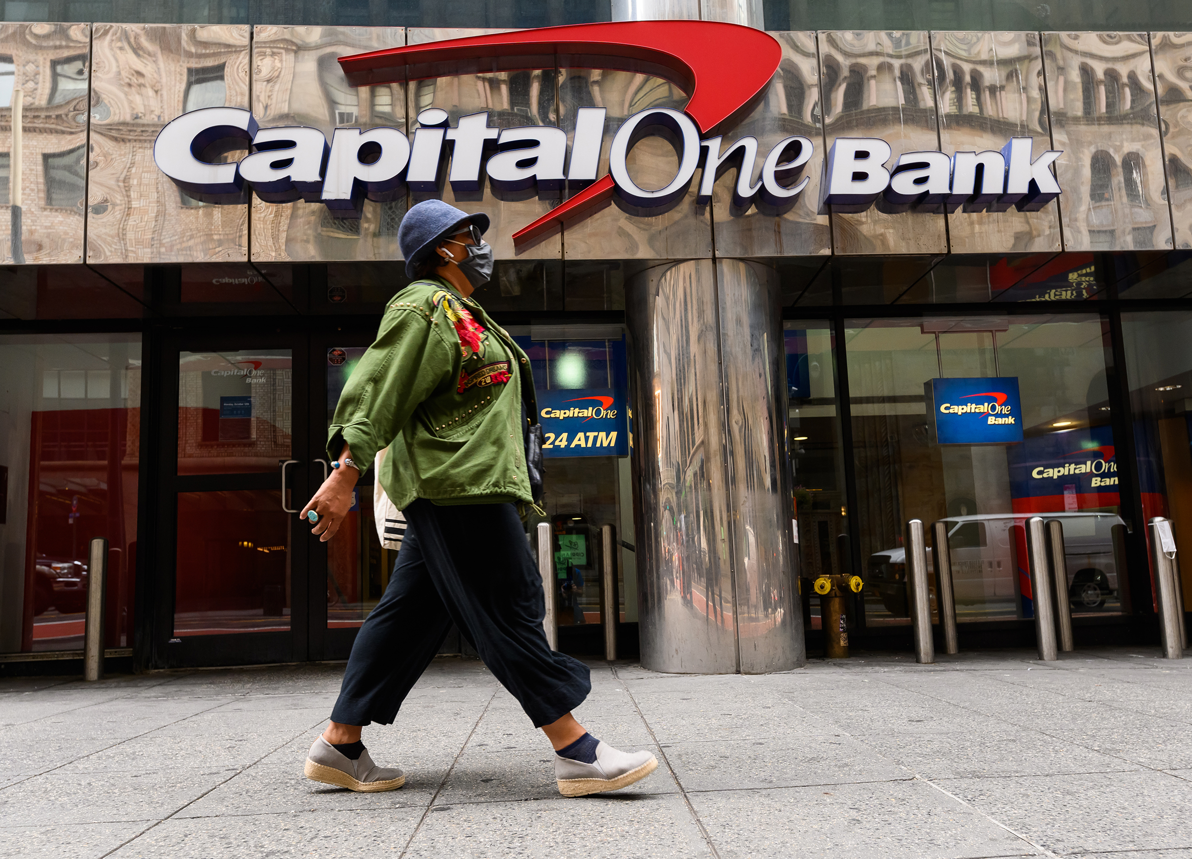 A Capital One bank in Midtown Manhattan in 2020. (Noam Galai—Getty Images)