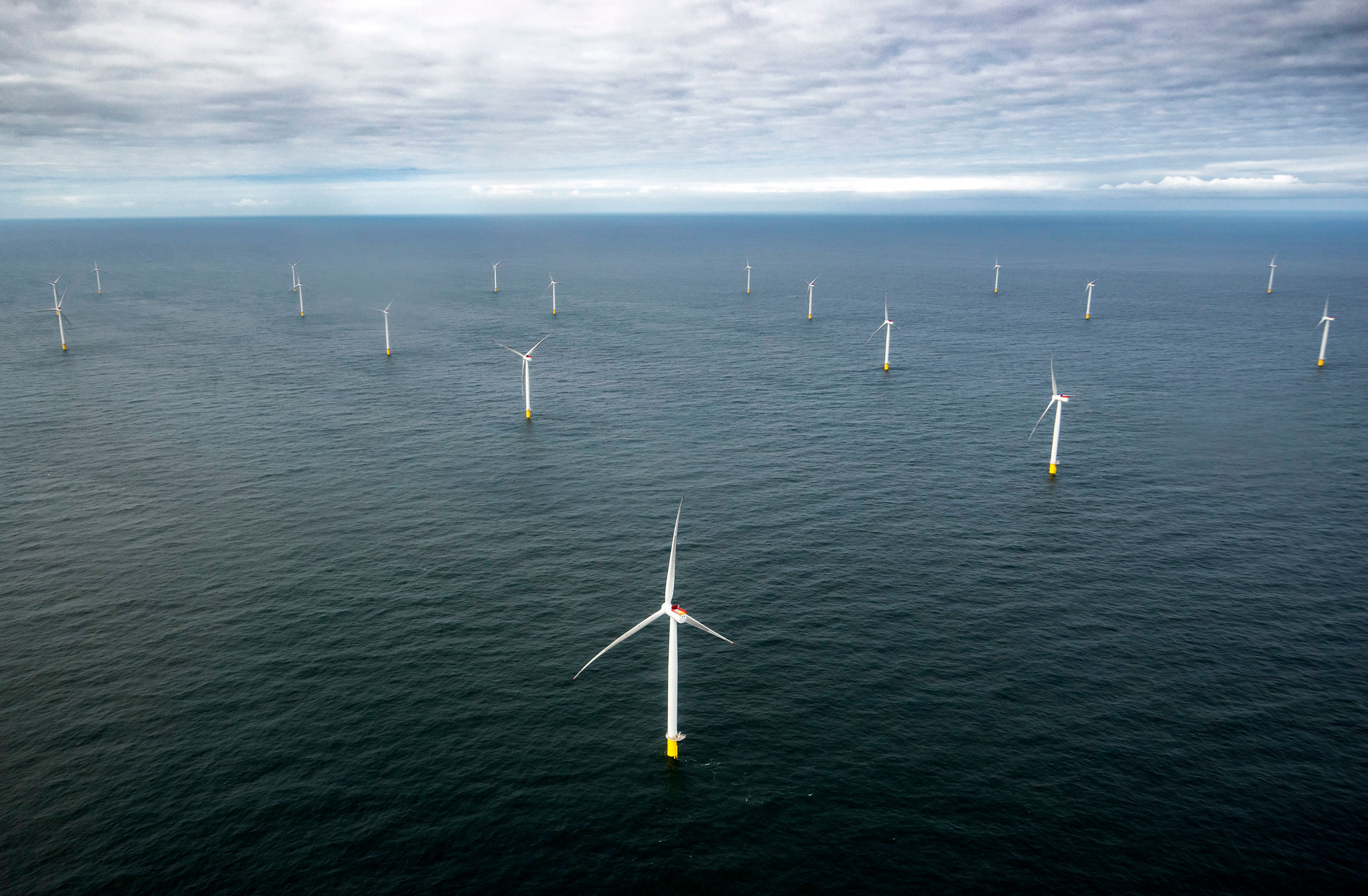 A view of the Race Bank wind farm off the English coast. (Danny Lawson—Press Association/AP)
