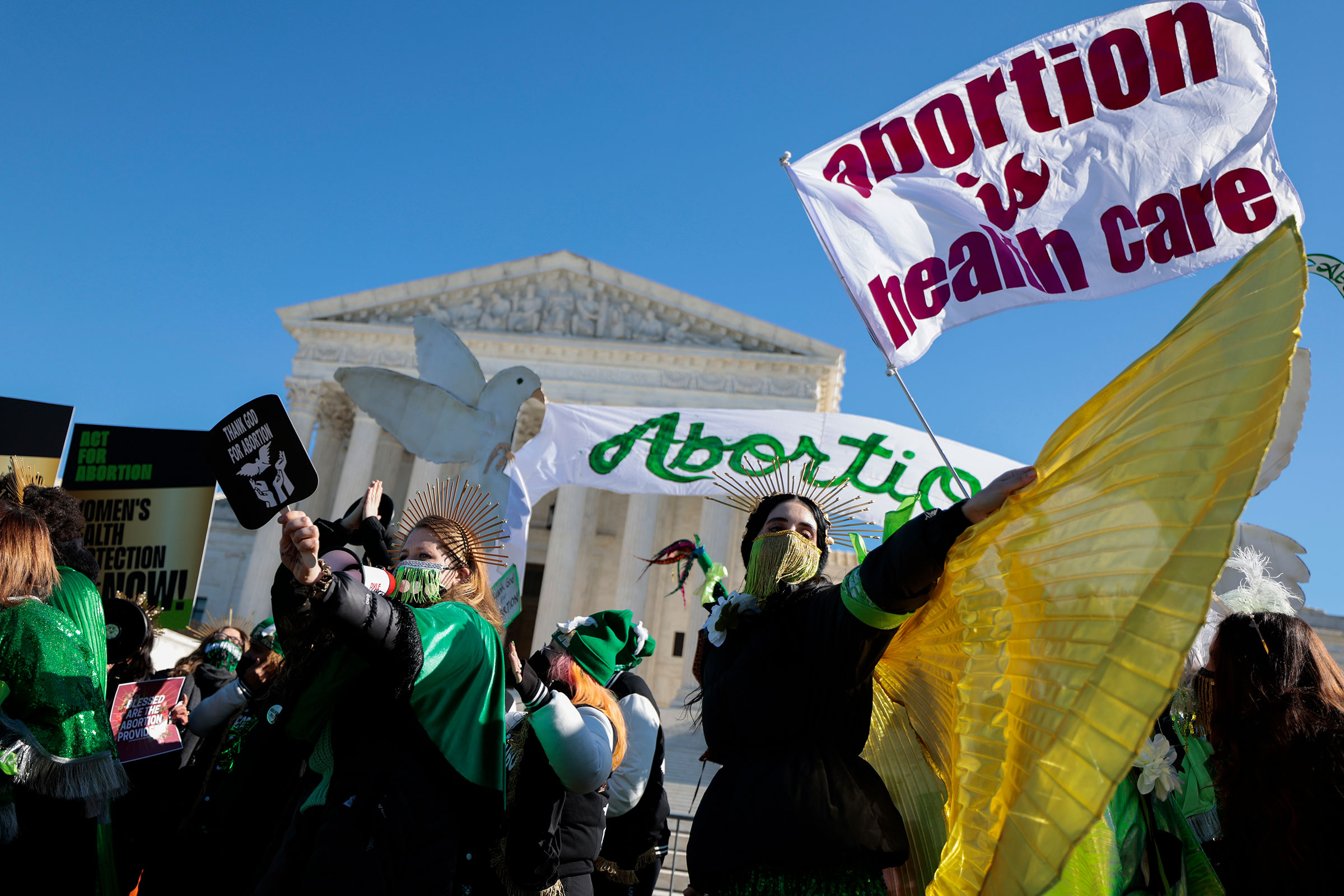 Abortion-rights activists in front of the Supreme Court in Washington, on Jan. 22, 2022. (Anna Moneymaker—Getty Images)
