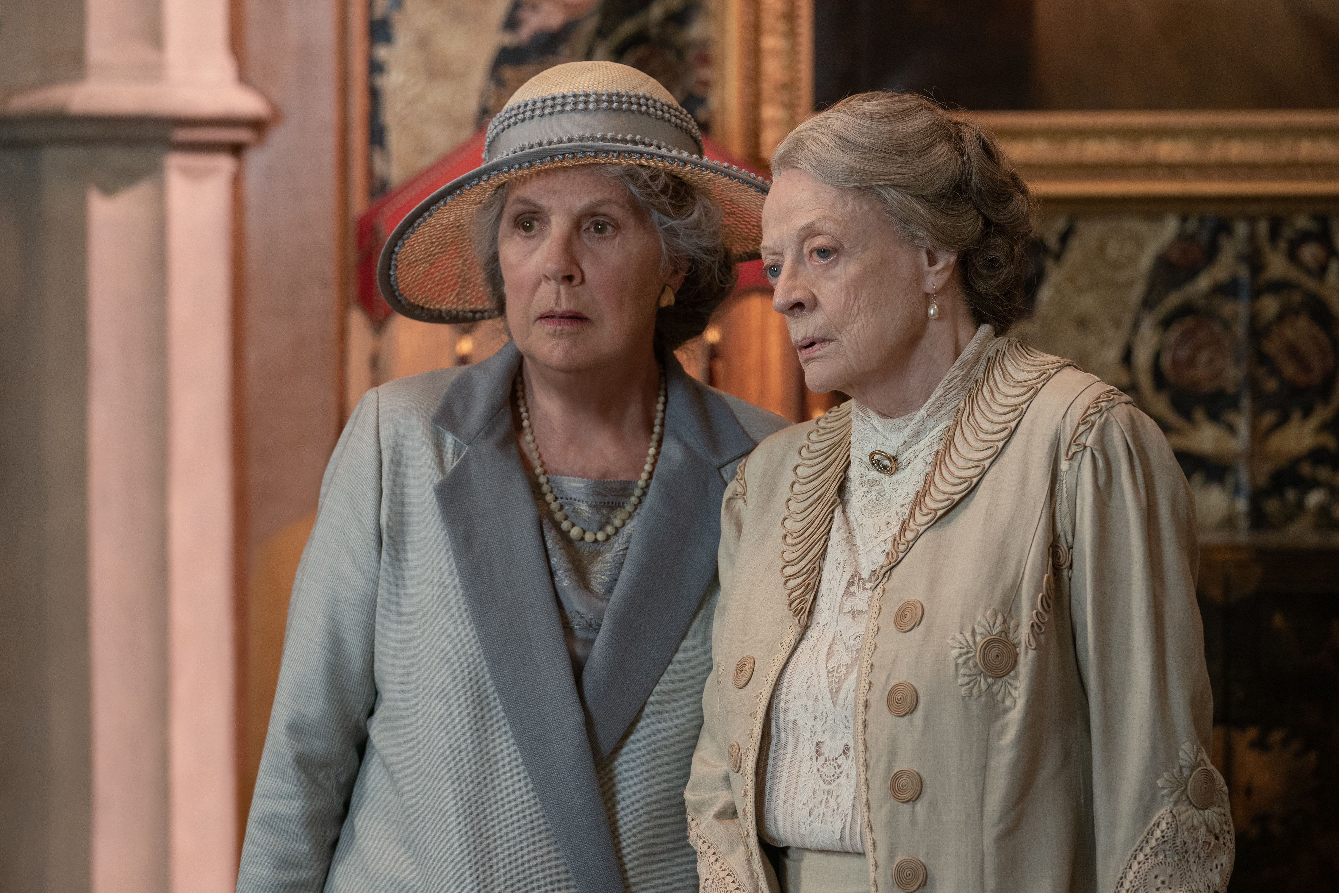 Penelope Wilton and Maggie Smith in <i>Downton Abbey: A New Era</i> (Ben Blackall—Focus Features)