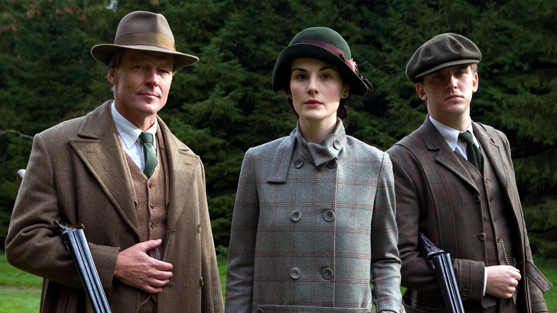 Iain Glen, Michelle Dockery, and Dan Stevens in <i>Downton Abbey</i> (PBS)