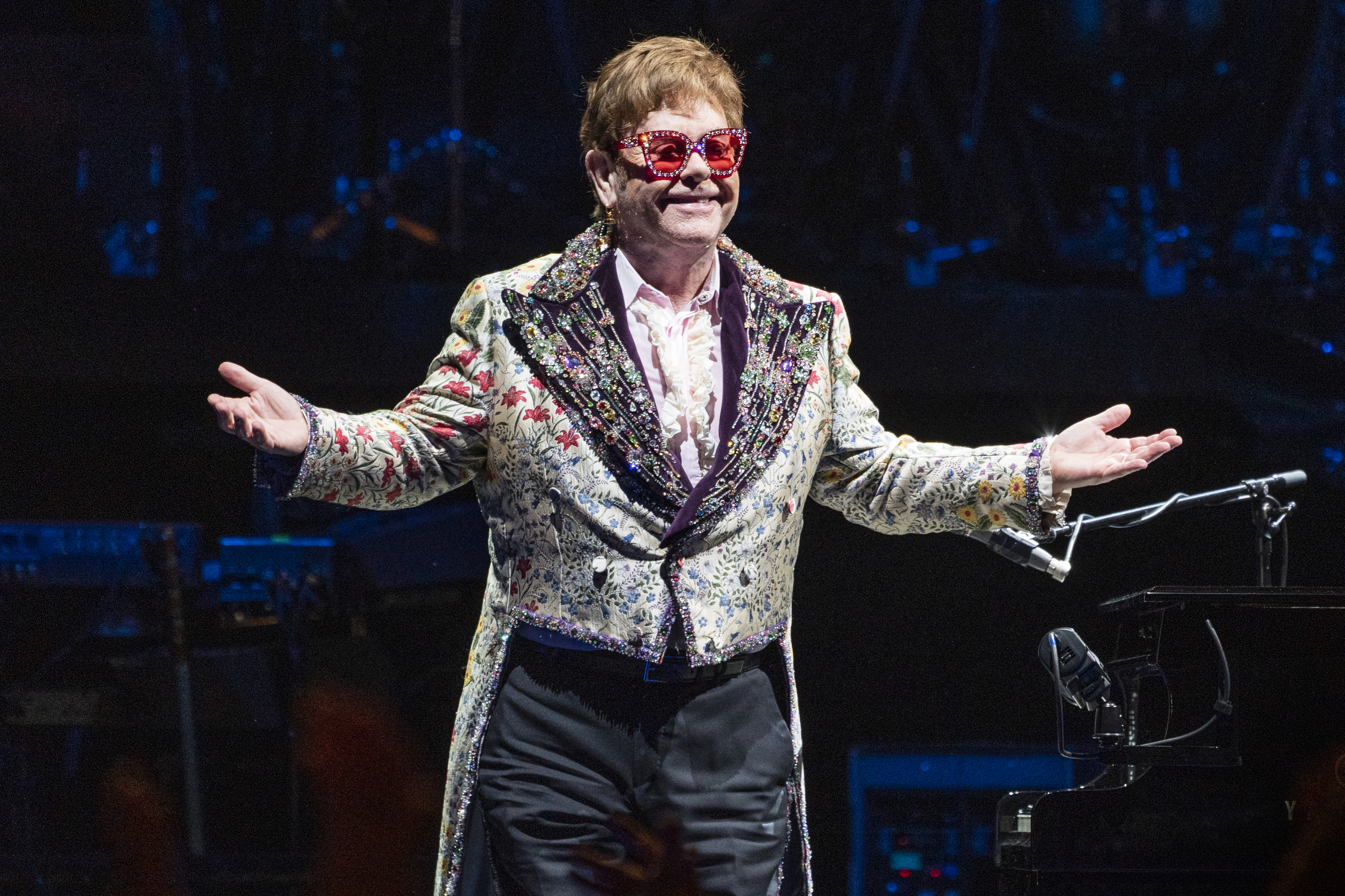 Elton John performs during the Farewell Yellow Brick Road Tour at Smoothie King Center on Jan. 19, 2022 in New Orleans, Louisiana. (Photo by Erika Goldring/Getty Images) (Getty Images-2022 Getty Images)