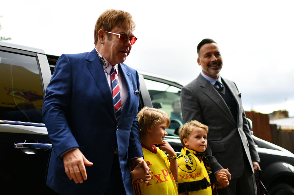 Elton John with his family