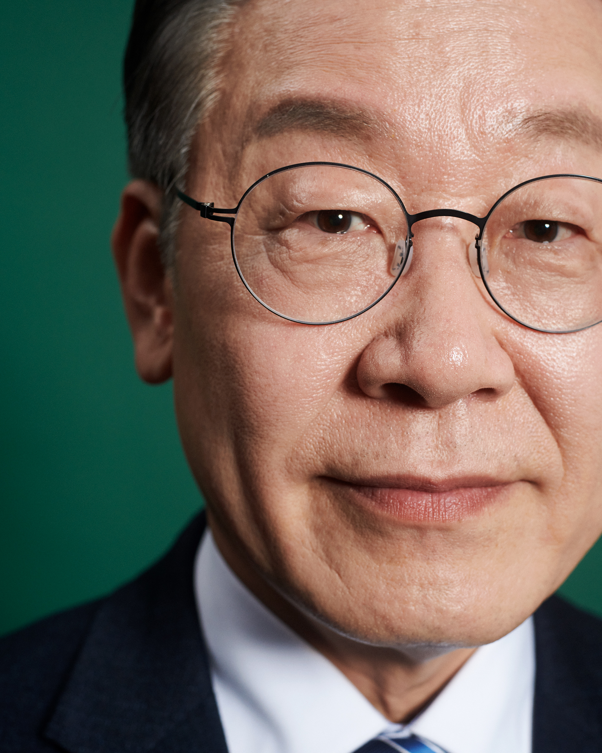 Lee Jae-myung, the presidential candidate of the ruling Democratic Party, at his office in the party headquarters in Seoul on March 1 (Peter Ash Lee for TIME)
