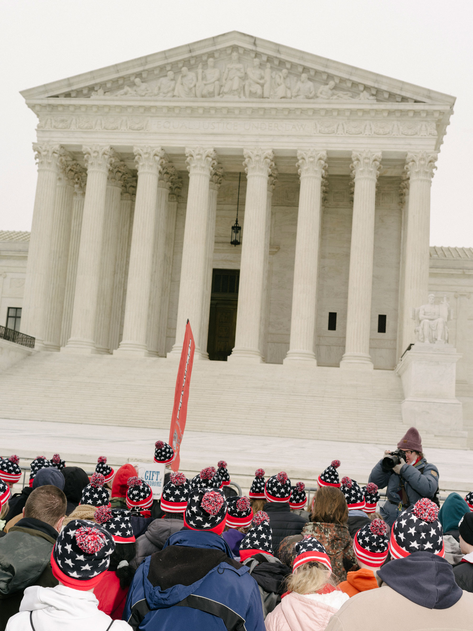 March for Life attendees in front of the Supreme Court on Jan. 21. (M. Levy for TIME)