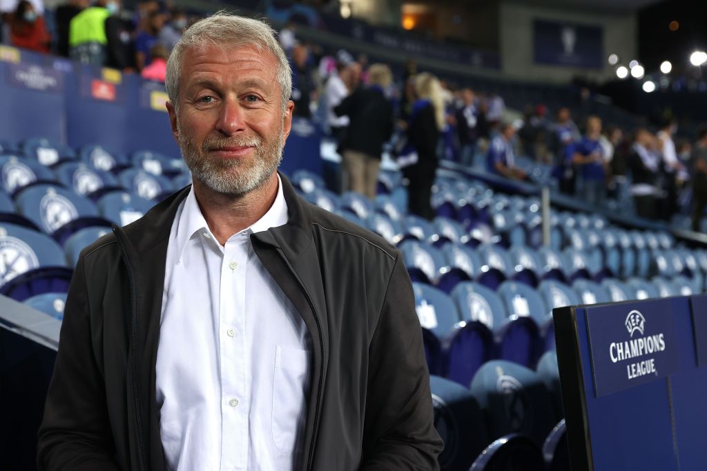 Roman Abramovich, owner of Chelsea F. C. smiles following his team's victory during the UEFA Champions League Final against Manchester City at Estadio do Dragao on May 29 2021 in Porto, Portugal. (Alexander Hassenstein—UEFA/Getty Images)