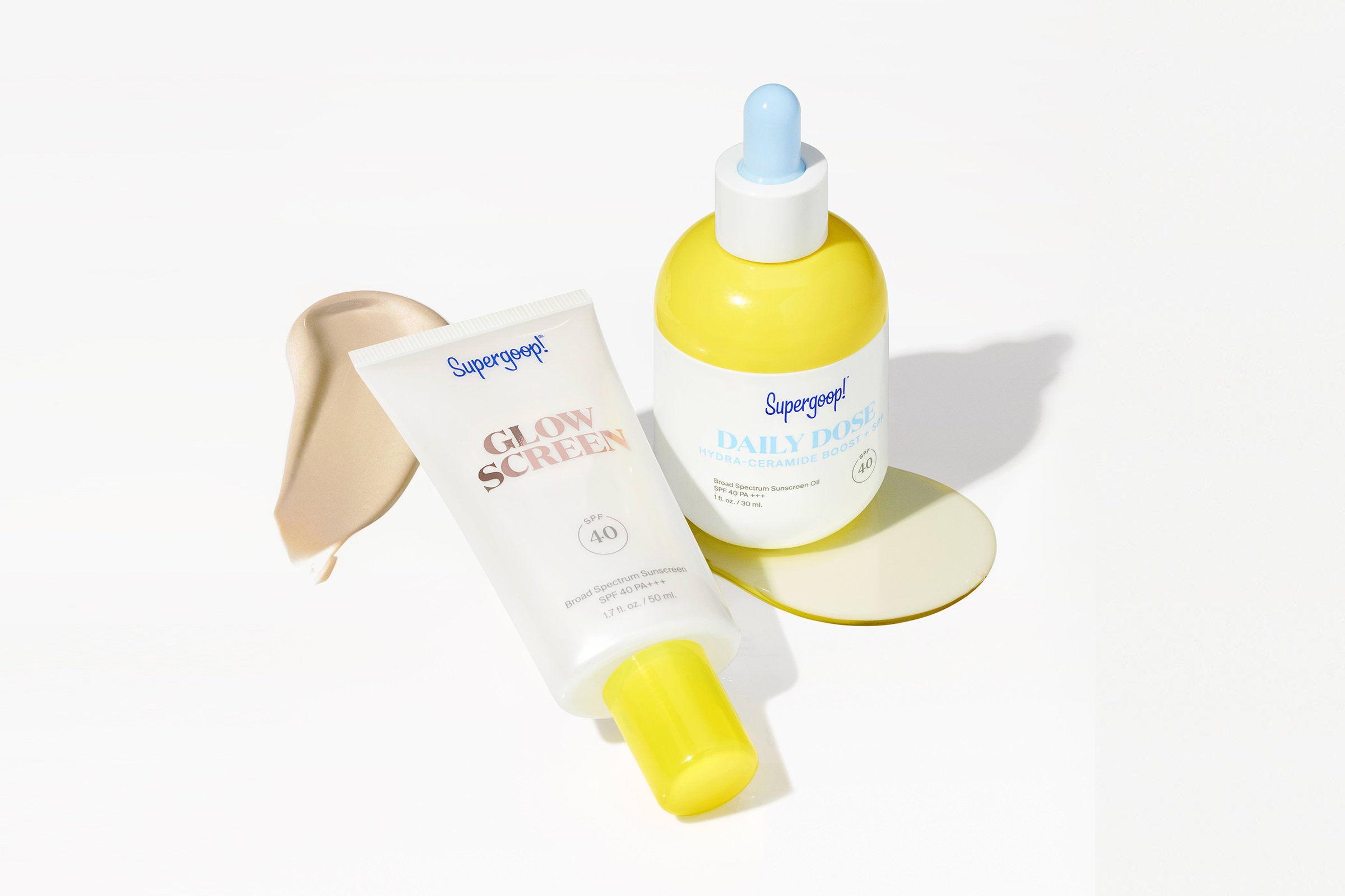 Supergoop's Daily Dose Hydra Caramide Boost SPF40 and Glowscreen SPF40 Duo (Supergoop)