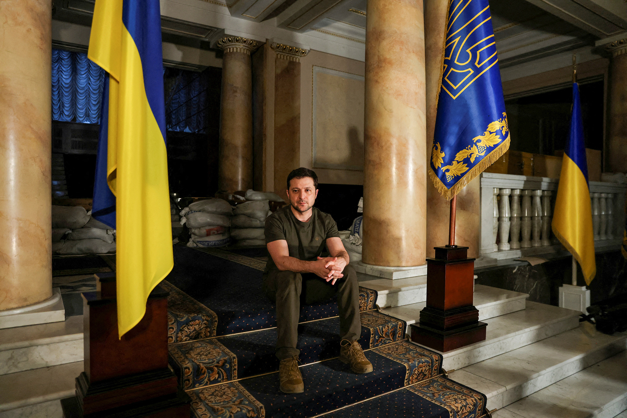 Zelensky in Kyiv on March 1 (Umit Bektas—Reuters)