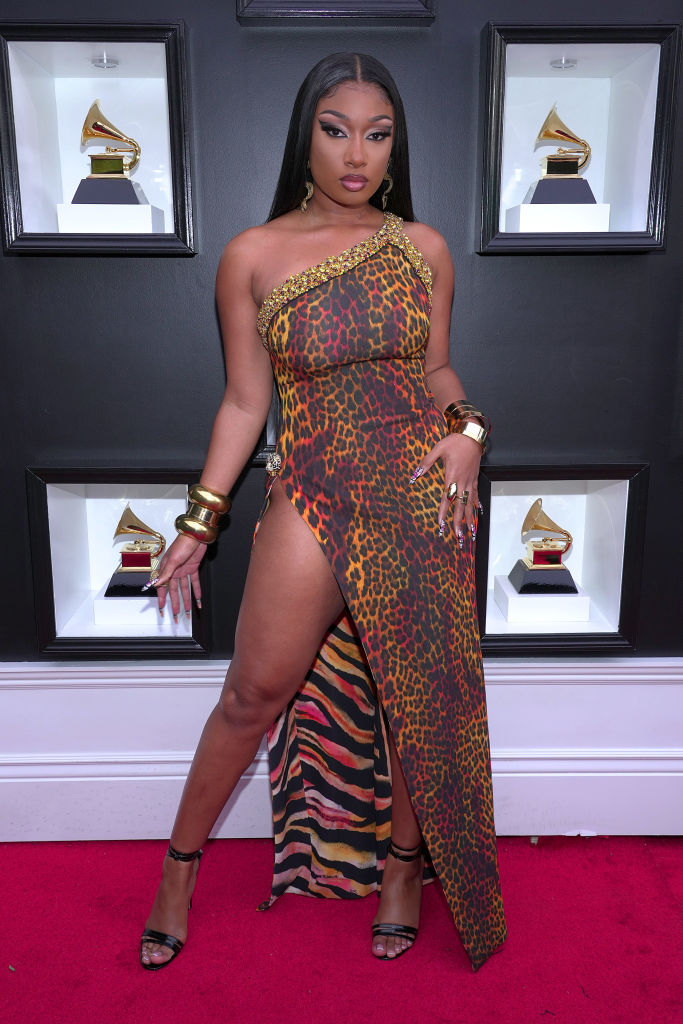 Megan Thee Stallion attends the 64th Annual GRAMMY Awards at MGM Grand Garden Arena on April 03, 2022 in Las Vegas, Nevada. (Photo by Kevin Mazur/Getty Images for The Recording Academy) (Getty Images for The Recording A—2022 The Recording Academy)