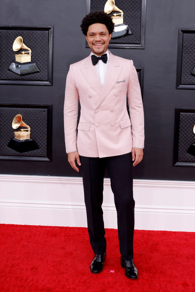 Trevor Noah attends the 64th Annual GRAMMY Awards at MGM Grand Garden Arena on April 03, 2022 in Las Vegas, Nevada. (Photo by Frazer Harrison/Getty Images for The Recording Academy) (Getty Images for The Recording A—2022 The Recording Academy)