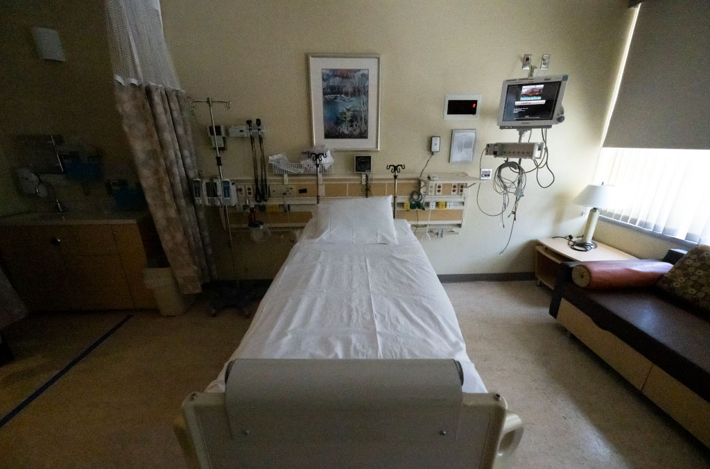A patient room is ready to use at Providence St. Joseph Hospital in Orange, CA on Thursday, April 14, 2022. Hospitals across California have seen a decrease in the number of COVID-19 patients. (Paul Bersebach-MediaNews Group/Orange County Register)