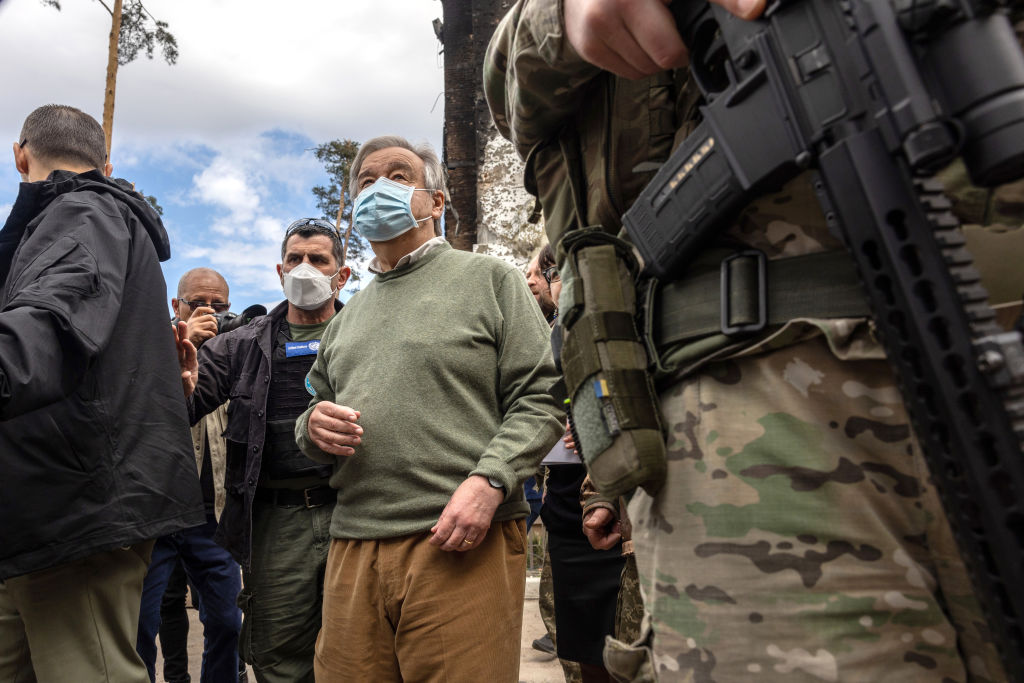 UN Secretary General Visits Kyiv Suburbs Destroyed In War