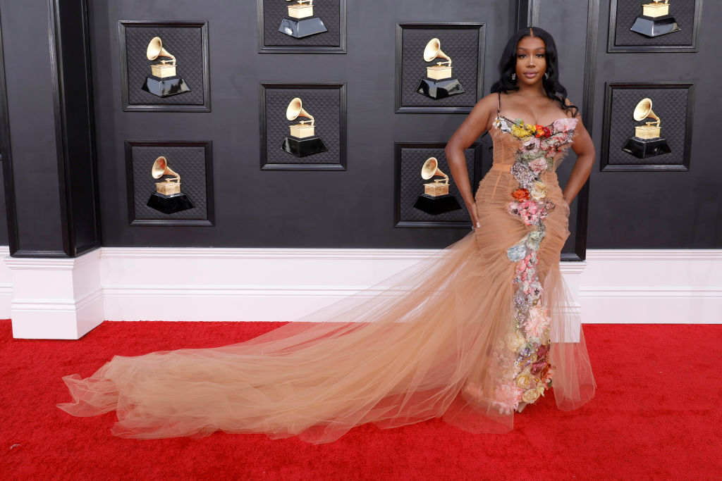 SZA attends the 64th Annual GRAMMY Awards at MGM Grand Garden Arena on April 03, 2022 in Las Vegas, Nevada. (Photo by Frazer Harrison/Getty Images for The Recording Academy) (Getty Images for The Recording A&mdash;2022 The Recording Academy)