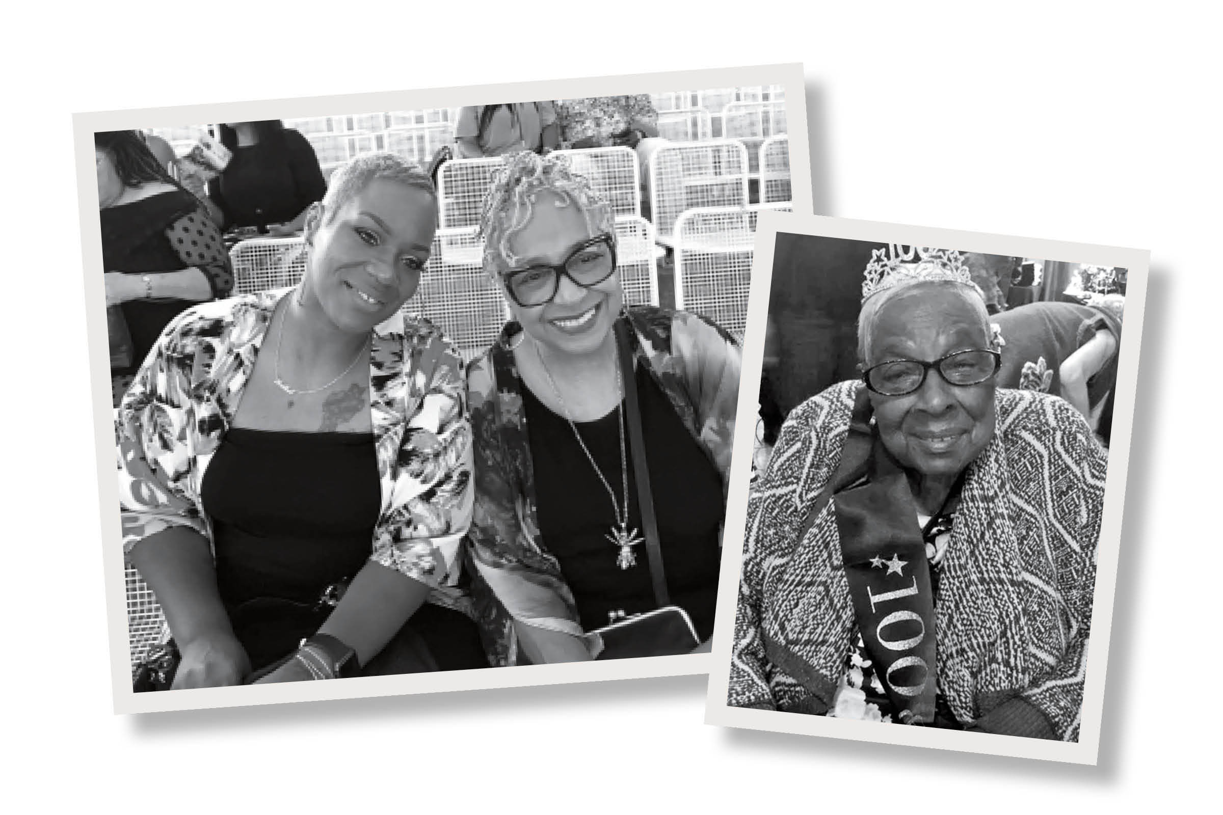 In one week, the author, top left, lost her mother Brenda Perryman and her grandmother Pearlie Louie, above