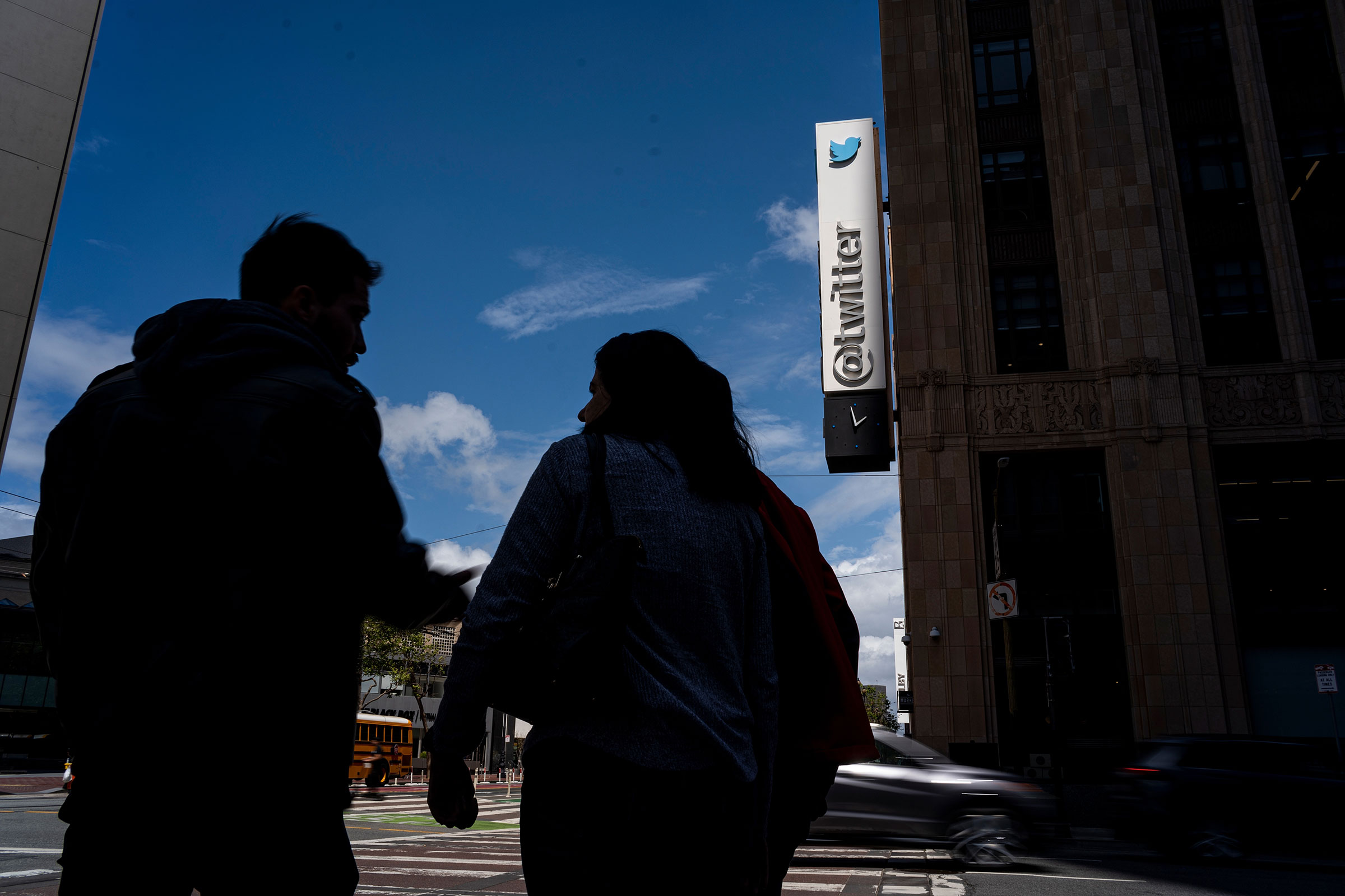 Twitter headquarters in San Francisco, Calif. on April 21, 2022. (David Paul Morris—Bloomberg/Getty Images)