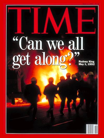Rodney King riots on the cover of TIME