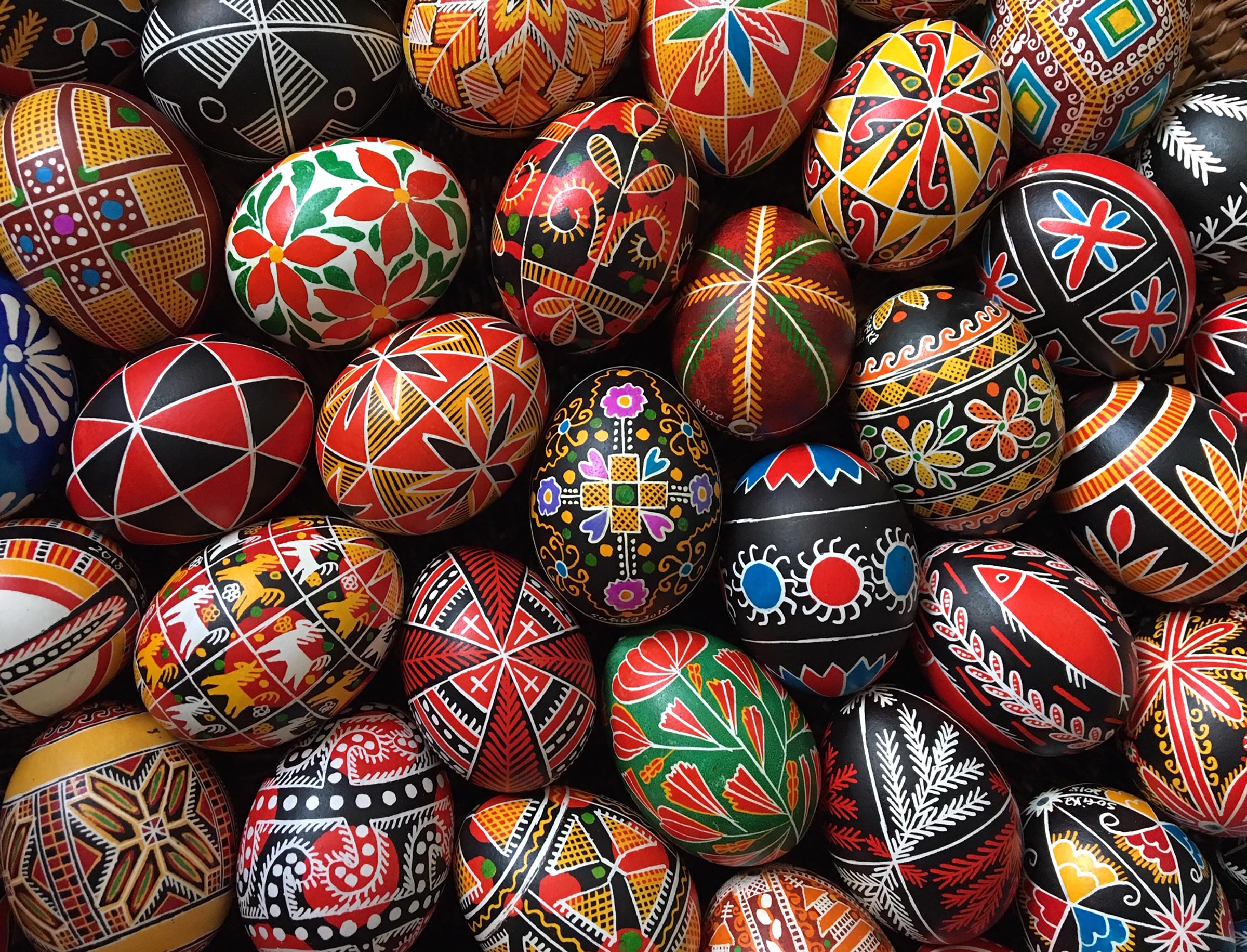 Ukrainian Easter eggs decorated by New York City-based pysanka artist Sofika Zielyk (Sofika Zielyk)
