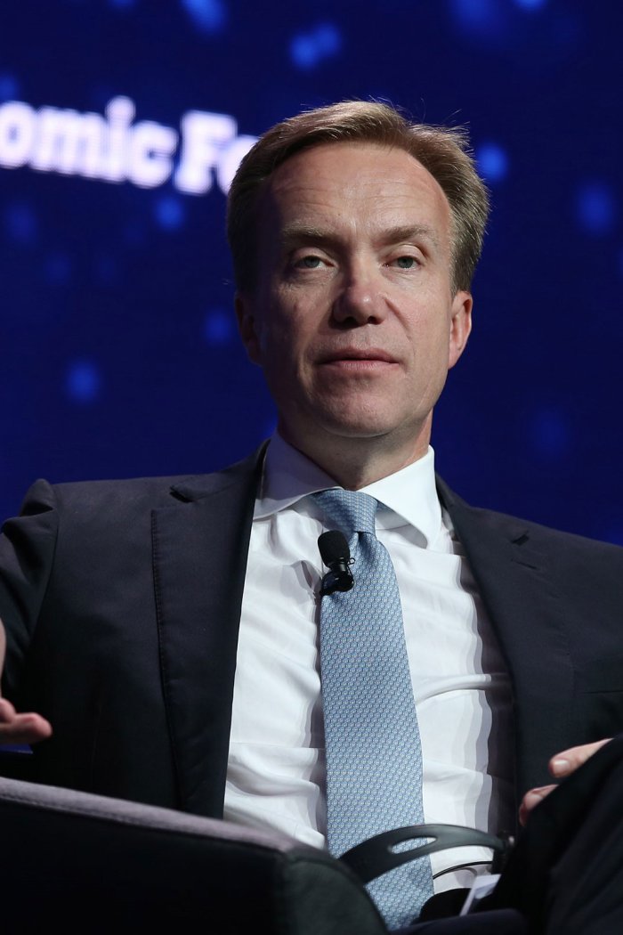 Borge Brende, the president of the World Economic Forum attends a panel at TRT World Forum in Istanbul, on Oct. 4, 2018.