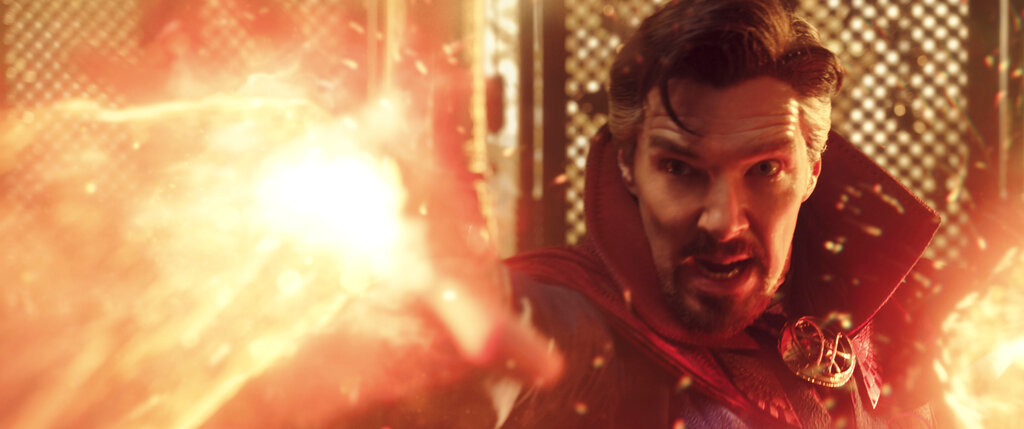 This image released by Marvel Studios shows Benedict Cumberbatch as Dr. Stephen Strange in a scene from "Doctor Strange in the Multiverse of Madness." (Marvel Studios—AP)