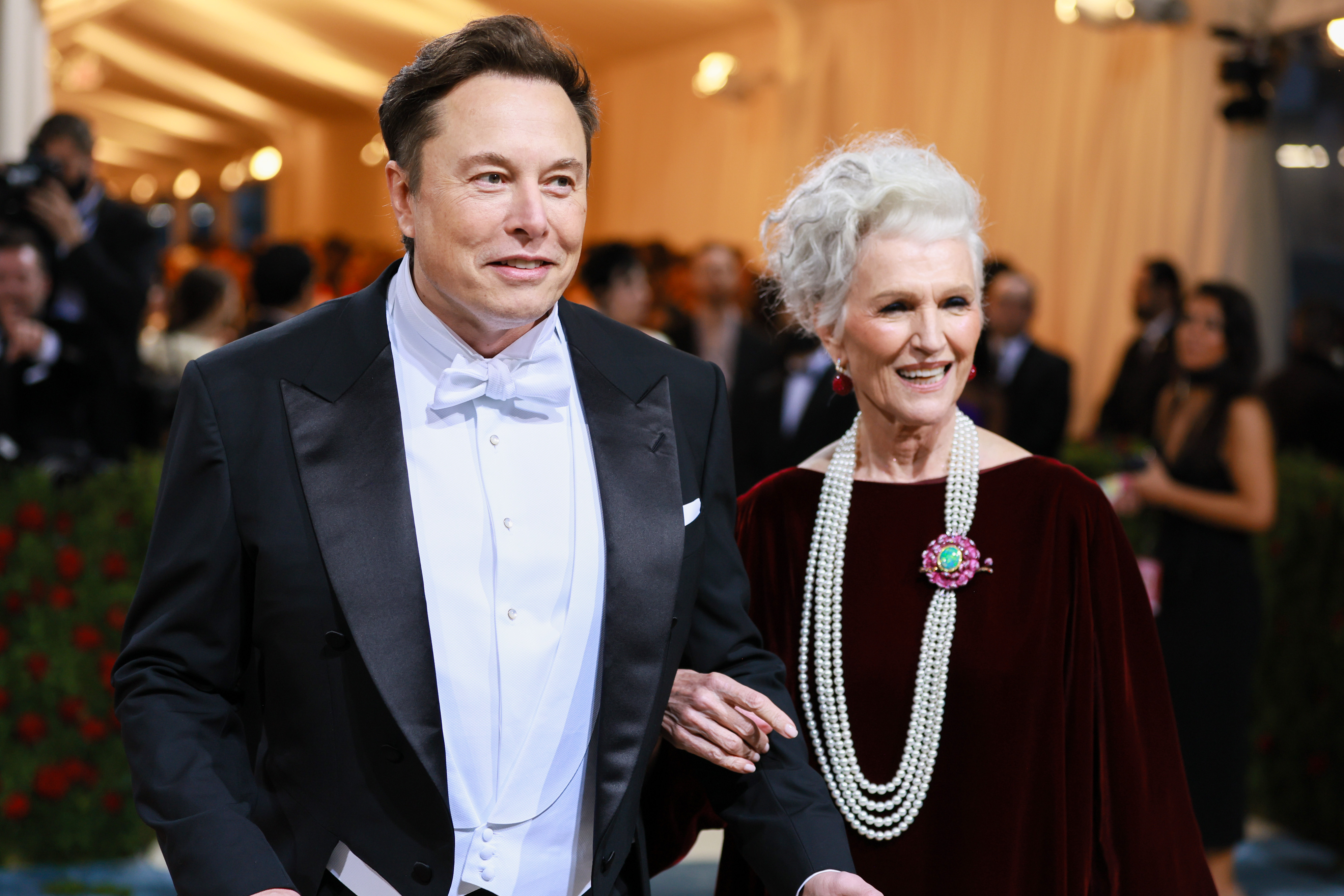 Elon Musk and his mother Maye Musk at the 2022 Met Gala. (Credit: Getty Images/	Theo Wargo)