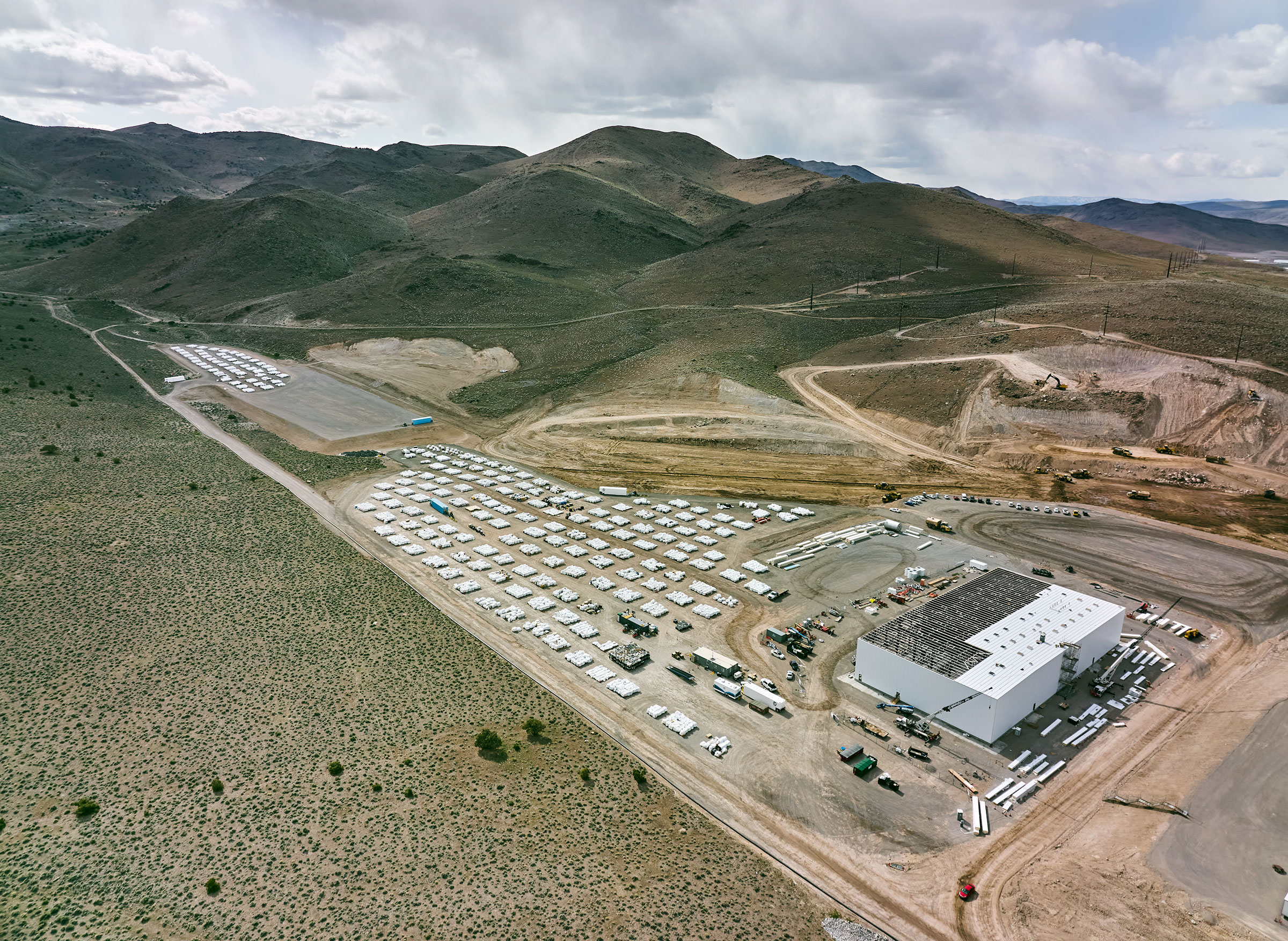The future Redwood battery-materials processing facility, under construction outside Reno, Nev. (Spencer Lowell for TIME)