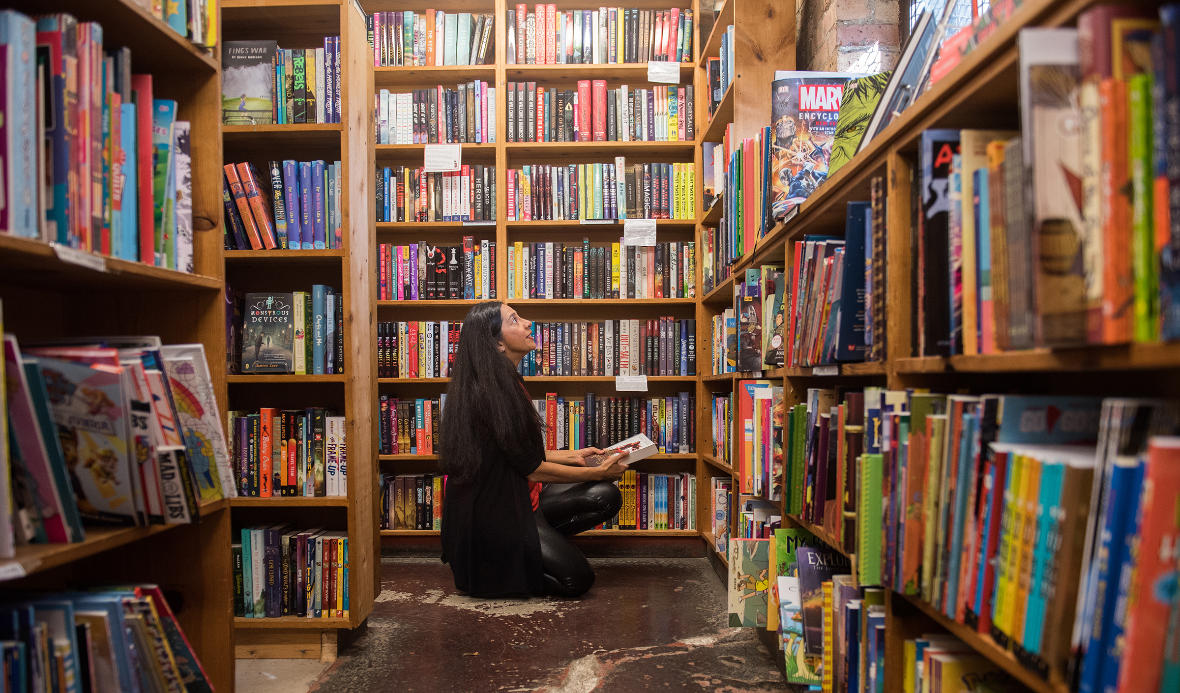 Author Samira Ahmed at 57th Street Books in Chicago, October 2019. (Jean Lachat—University of Chicago; Courtesy Samira Ahmed)