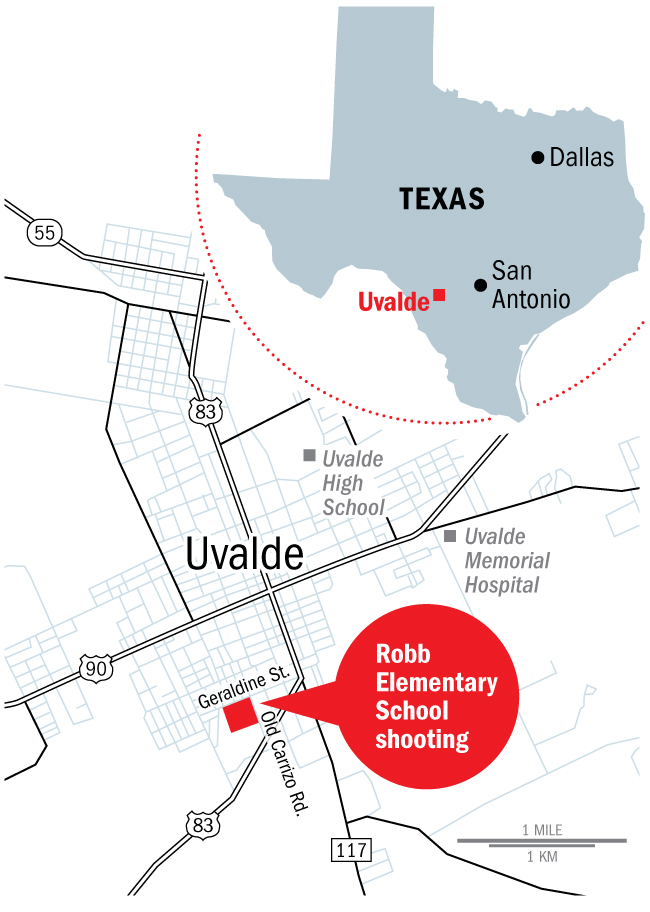 Uvalde is a small, tightly-knit community of about 16,000 people, located between San Antonio and the U.S.-Mexico border—roughly an hour away from each. (Lon Tweeten–TIME)