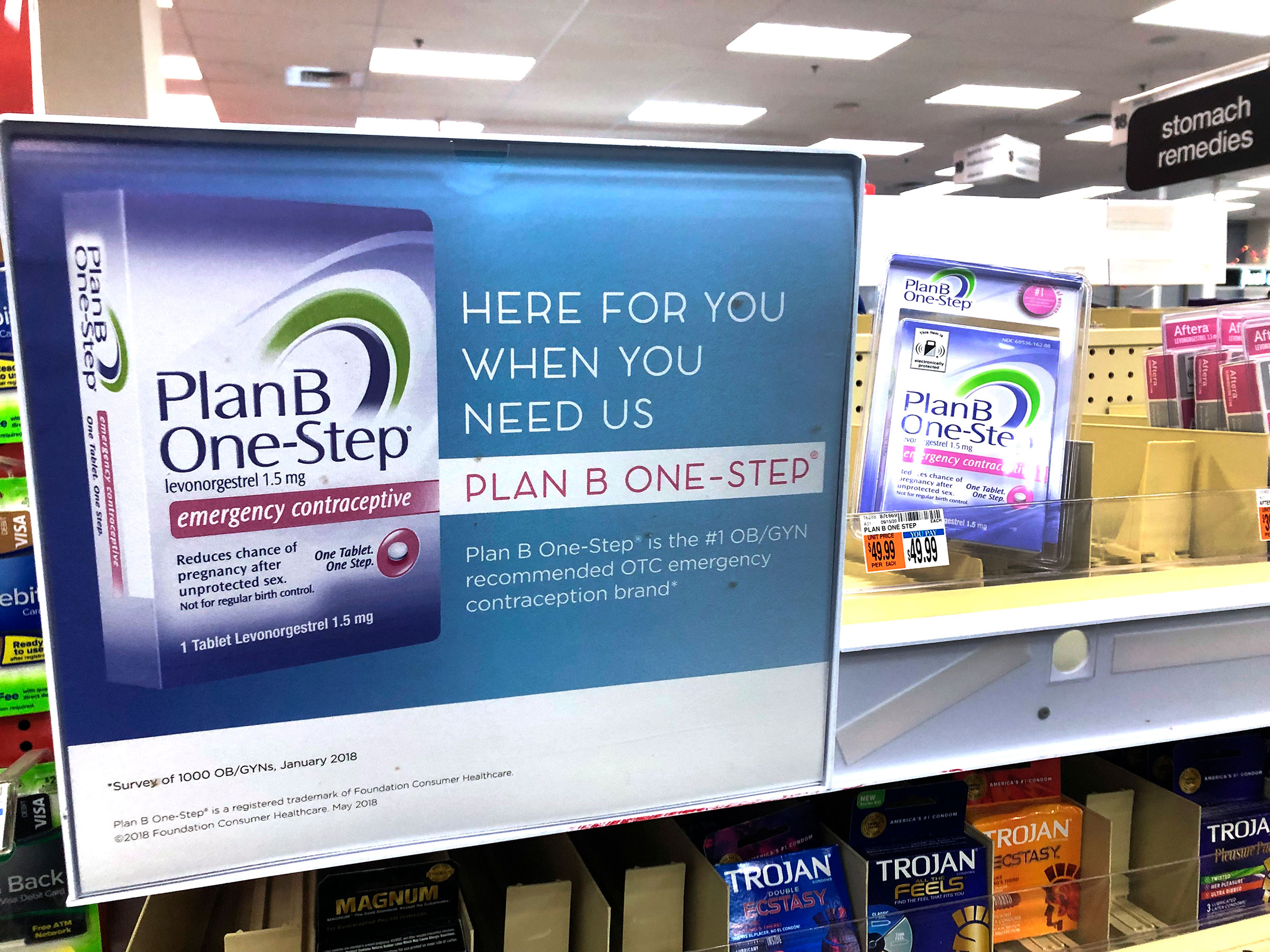 Plan B One-Step birth control in a CVS Pharmacy in Boston, MA. (Lindsey Nicholson—UCG/Universal Images Group/Getty Images)
