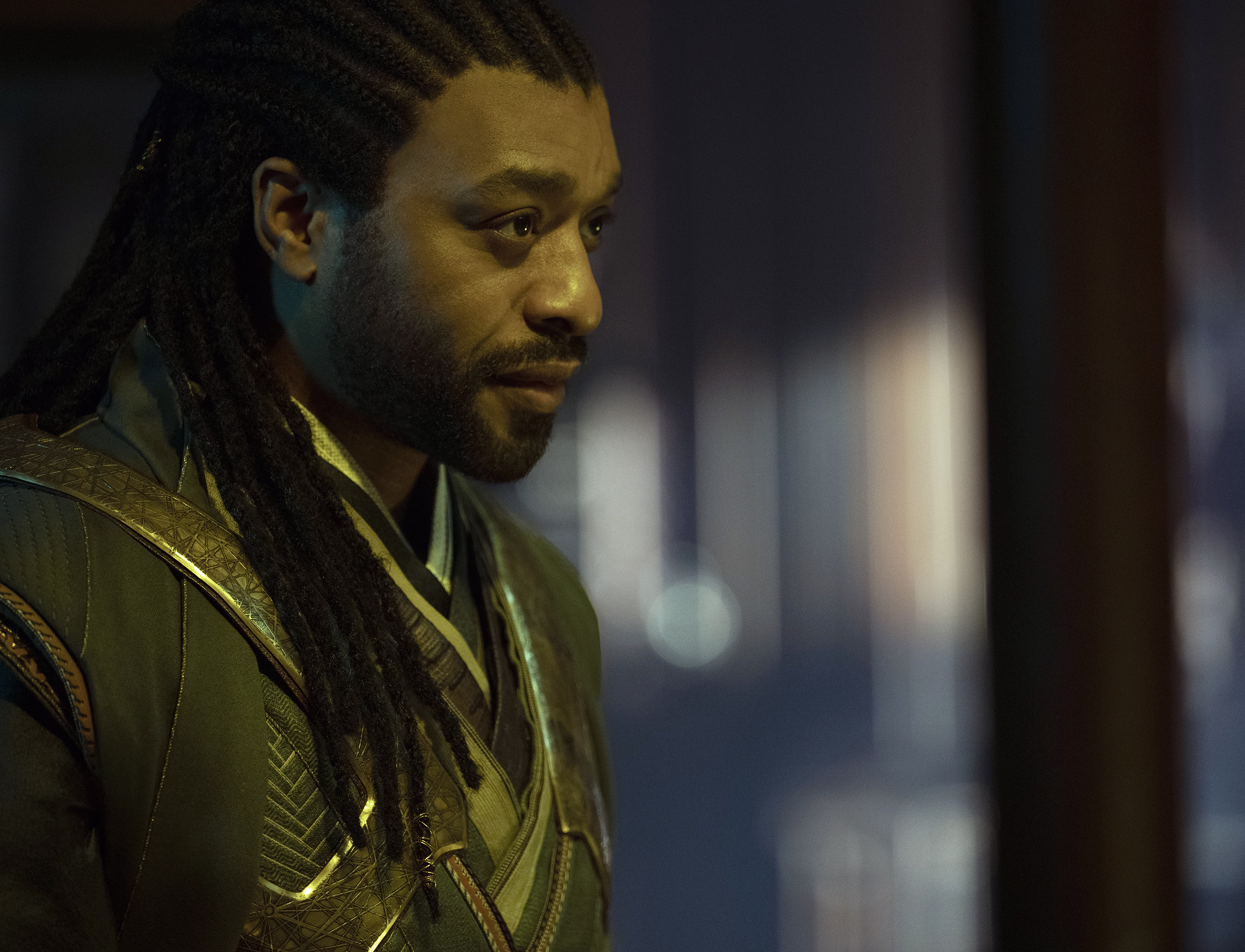 Chiwetel Ejiofor as Mordo in Marvel Studios' DOCTOR STRANGE IN THE MUTLIVERSE OF MADNESS. (JAY MAIDMENT—©Marvel Studios 2022.)