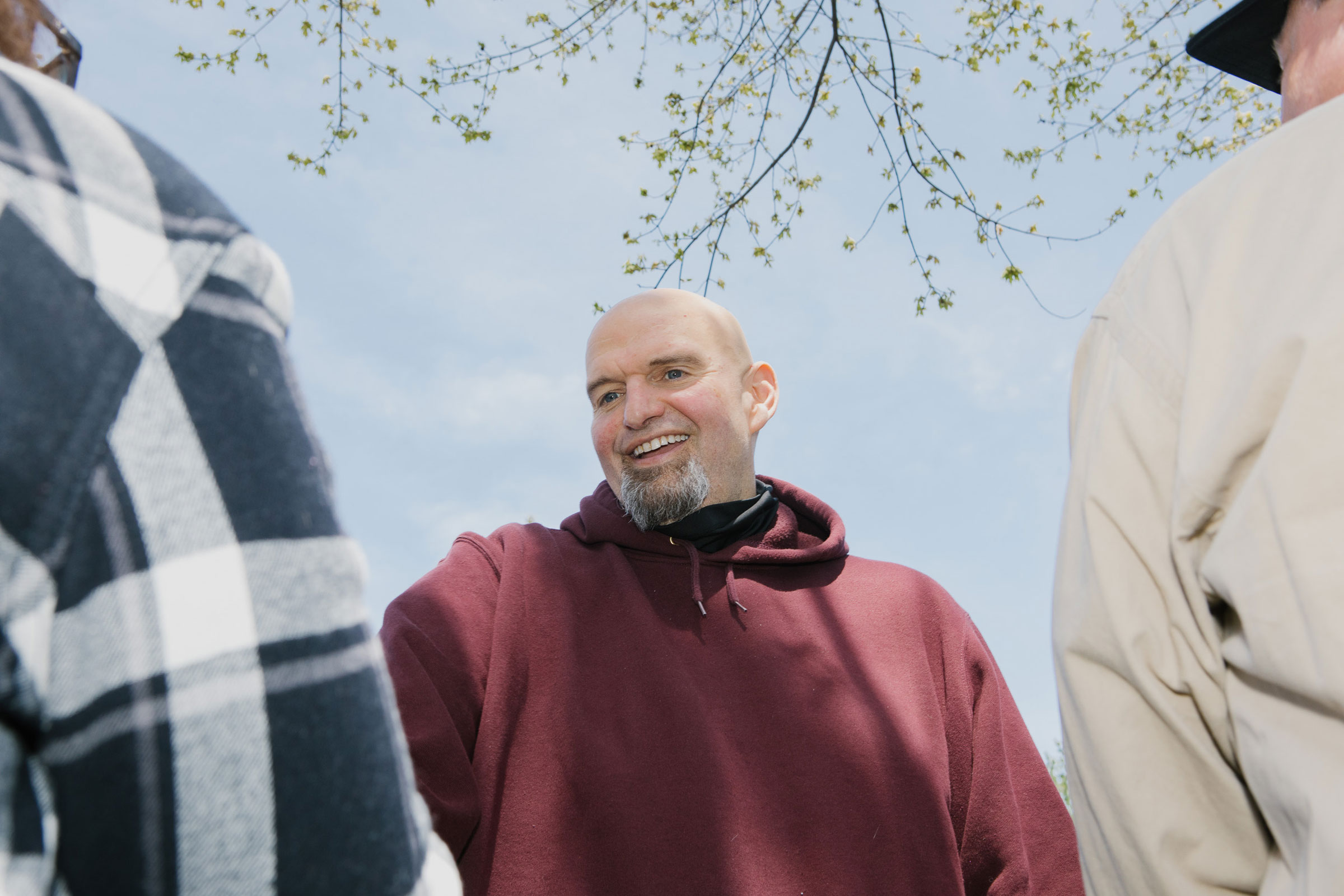 John Fetterman, lieutenant governor of Pennsylvania and Democratic senate candidate, speaks with attendees during a campaign event in Lebanon, Pennsylvania, U.S., on Saturday, April 30, 2022. (Michelle Gustafson—Bloomberg/Getty Images)