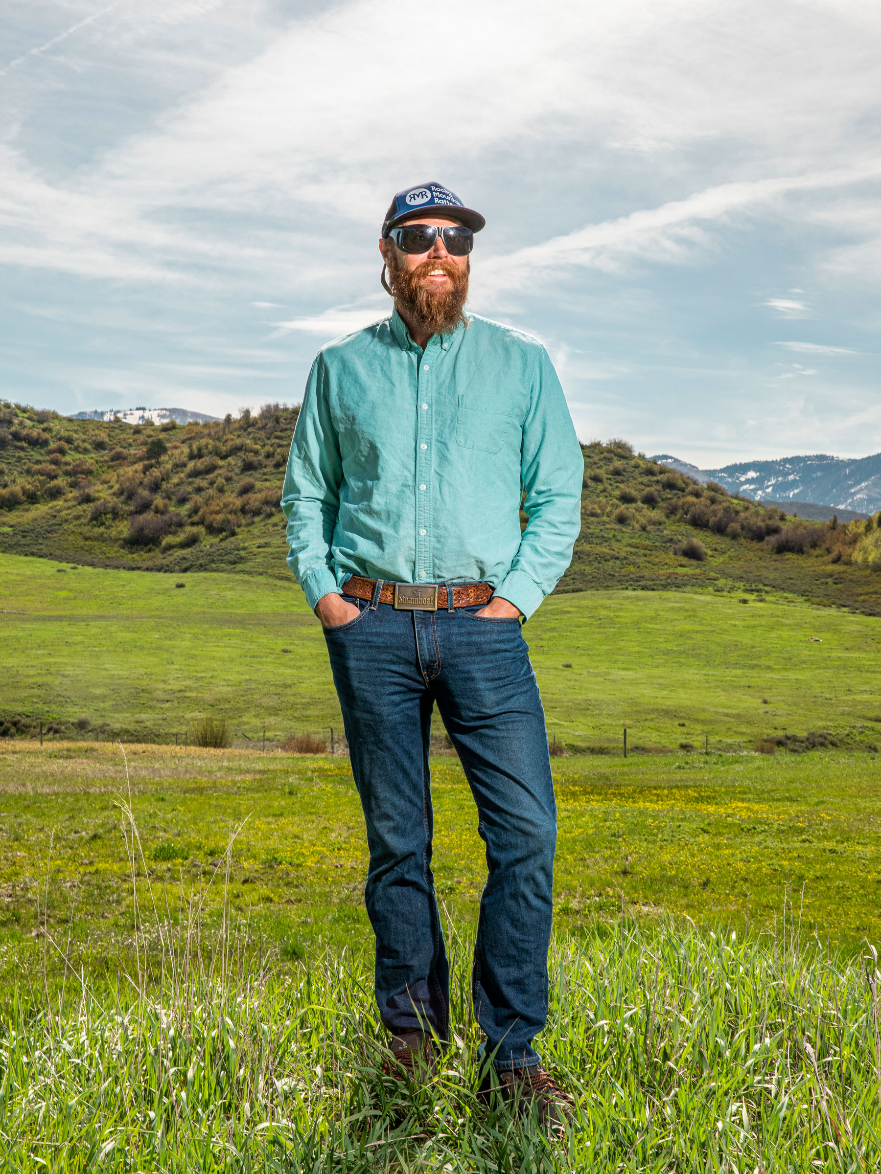 Jason Peasley, Exectutive Director of the Yampa Valley Housing Authority, stands on Brown Ranch just west of the city of Steamboat Springs, Colorado on May 16, 2022. (David Williams for TIME)