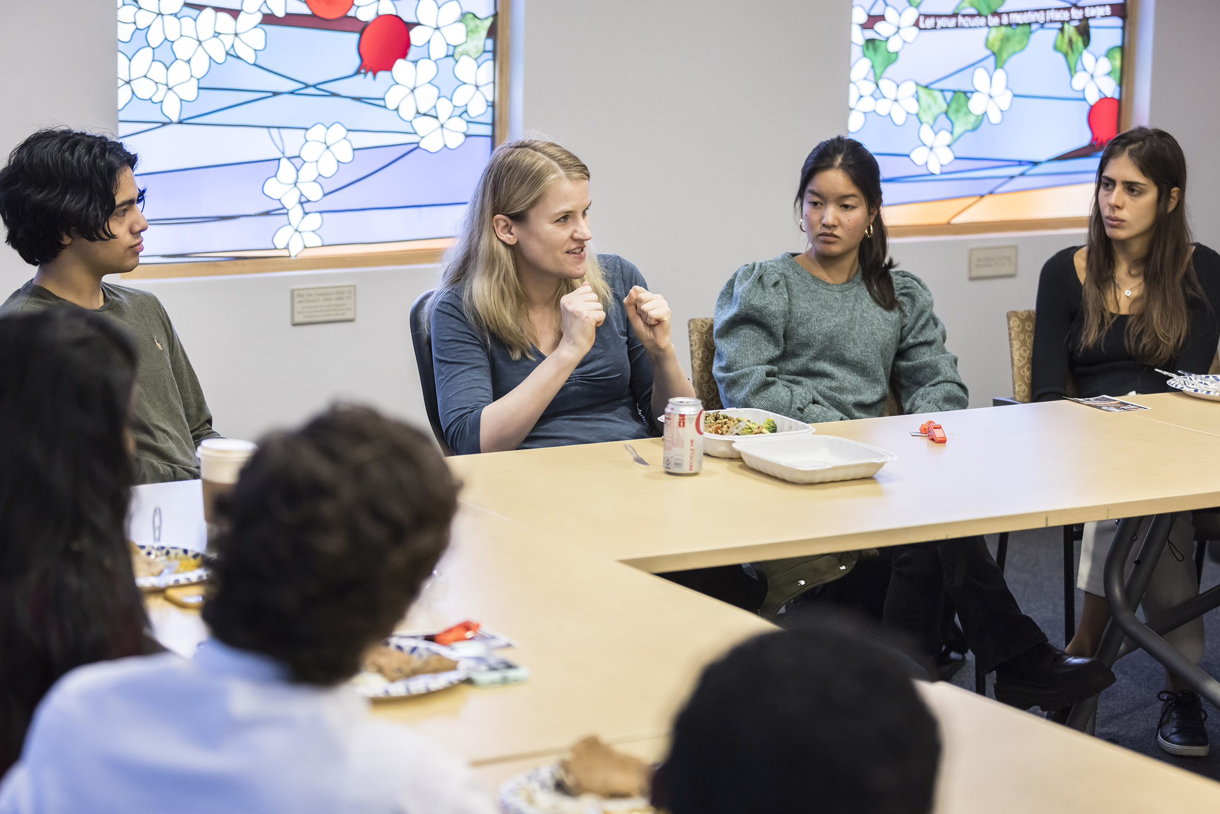 Frances Haugen, a data scientist who came forward as a whistleblower against her employer Facebook disclosing tens of thousands of the company's documents in 2021, spoke to students at Stanford University, March 3, 2022. (Carlos Avila Gonzalez—The San Francisco Chronicle/Getty Images)