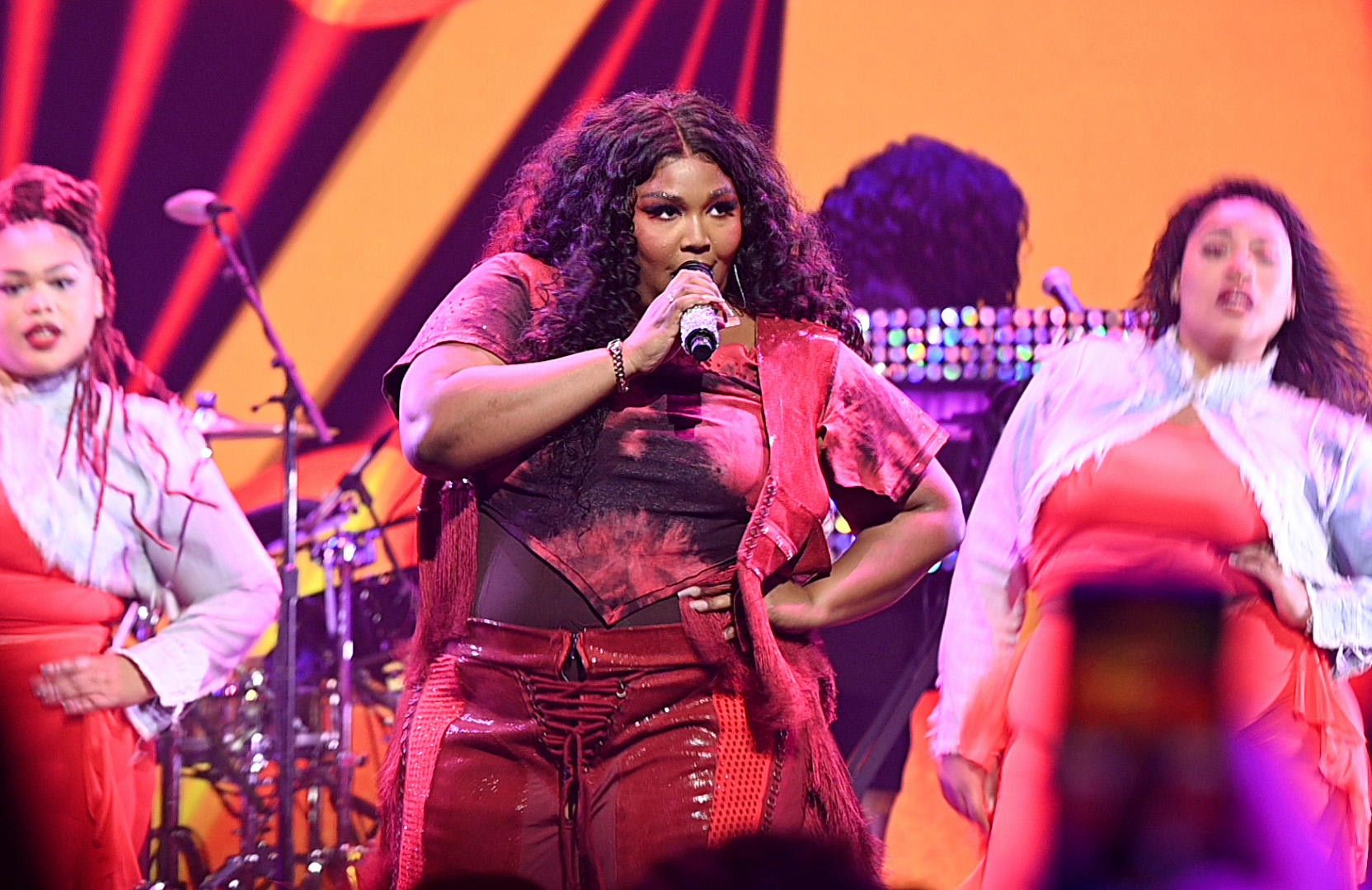 Lizzo performs onstage. (Getty Images for Youtube / Getty Images)