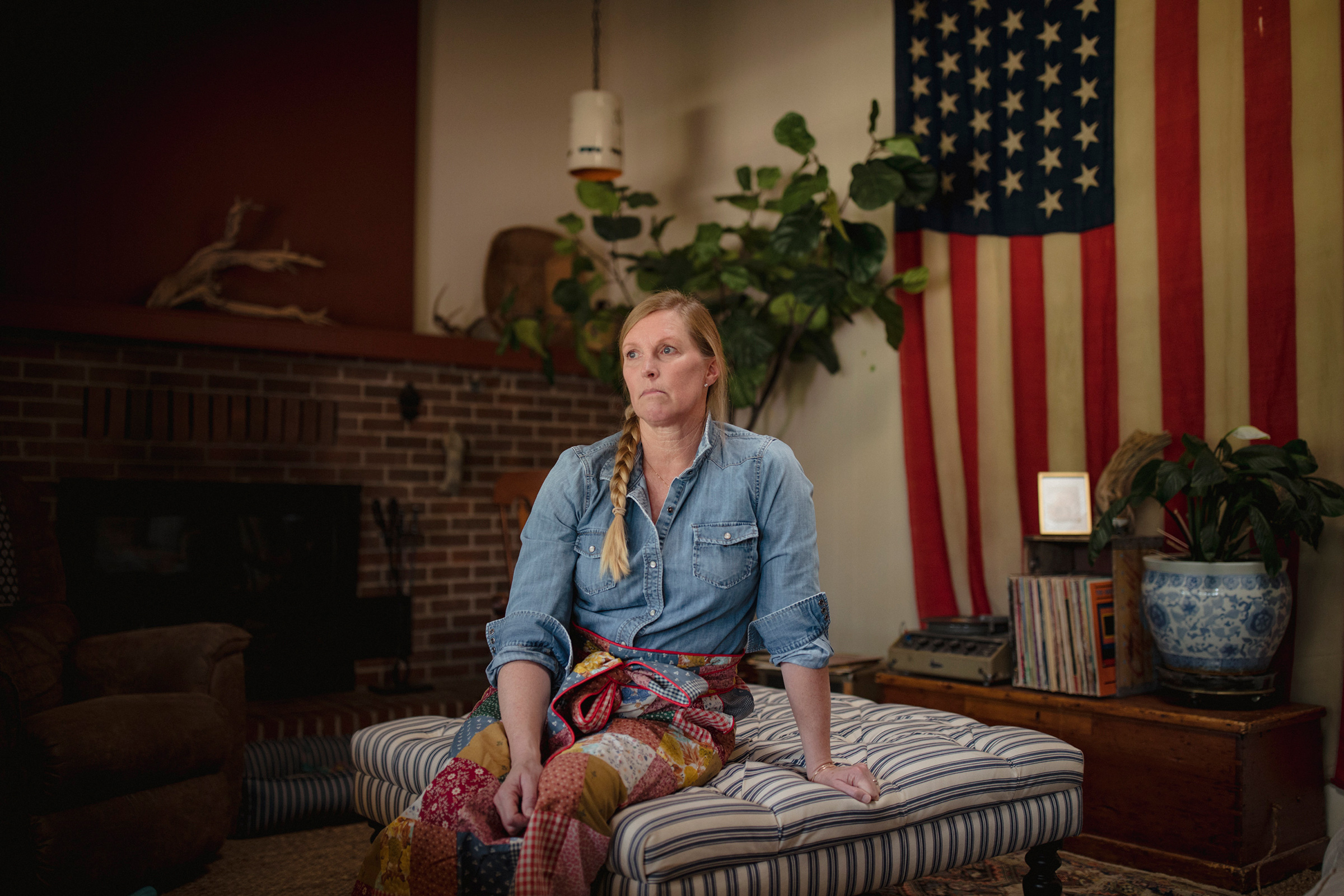 Crissy Perham at her home in Rociada, N.M., on Sept. 24, 2021. Perham was one of more than 500 female athletes who filed an amicus brief last September supporting Roe v. Wade. (Adria Malcolm—The New York Times/Redux)
