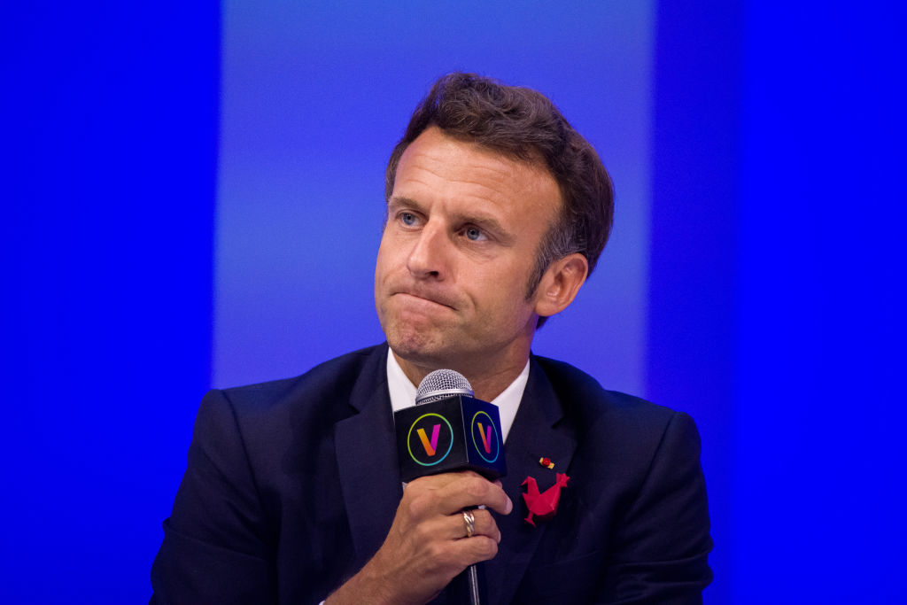 Emmanuel Macron, France's president, at the Viva Technology Conference in Paris on June 17, 2022. (Nathan Laine—Getty Images)