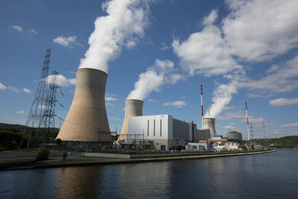 Exterior view Nuclear power station Tihange at the river Maas in Belgium, on July 13, 2017. (Ulrich Baumgarten— Getty Images)