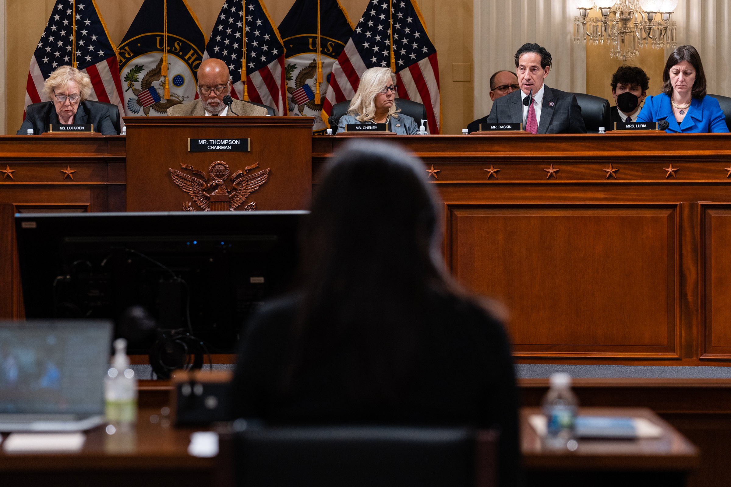 Representative Jamie Raskin, a Democrat from Maryland, speaks during a business meeting of the House Select Committee to Investigate the January 6th Attack