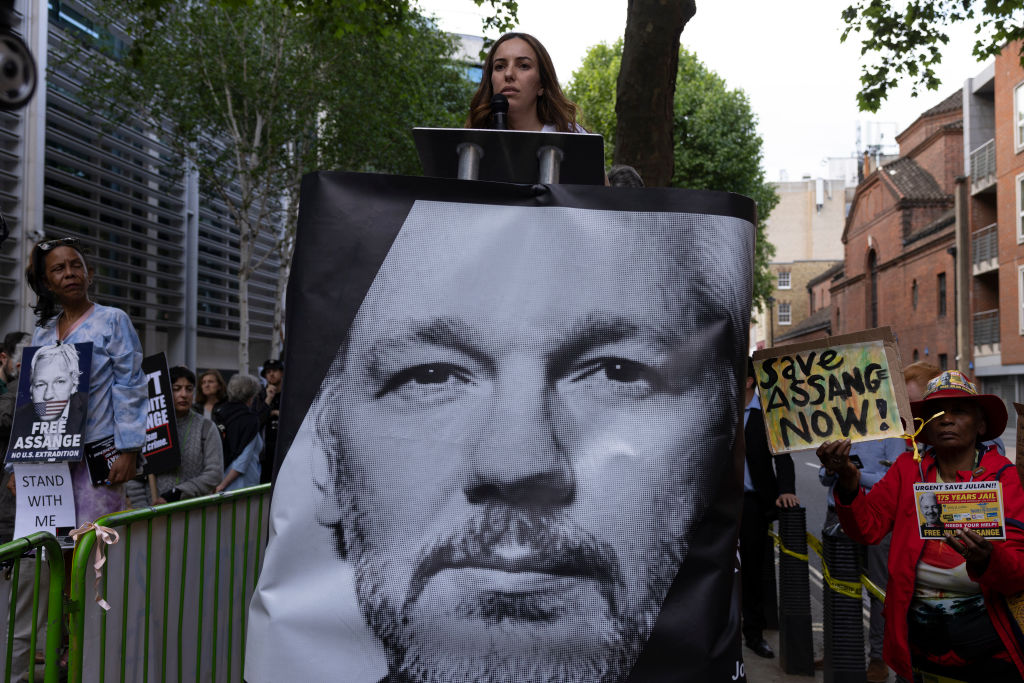 Protesters Demand Julian Assange's Immediate Release Outside Home Office