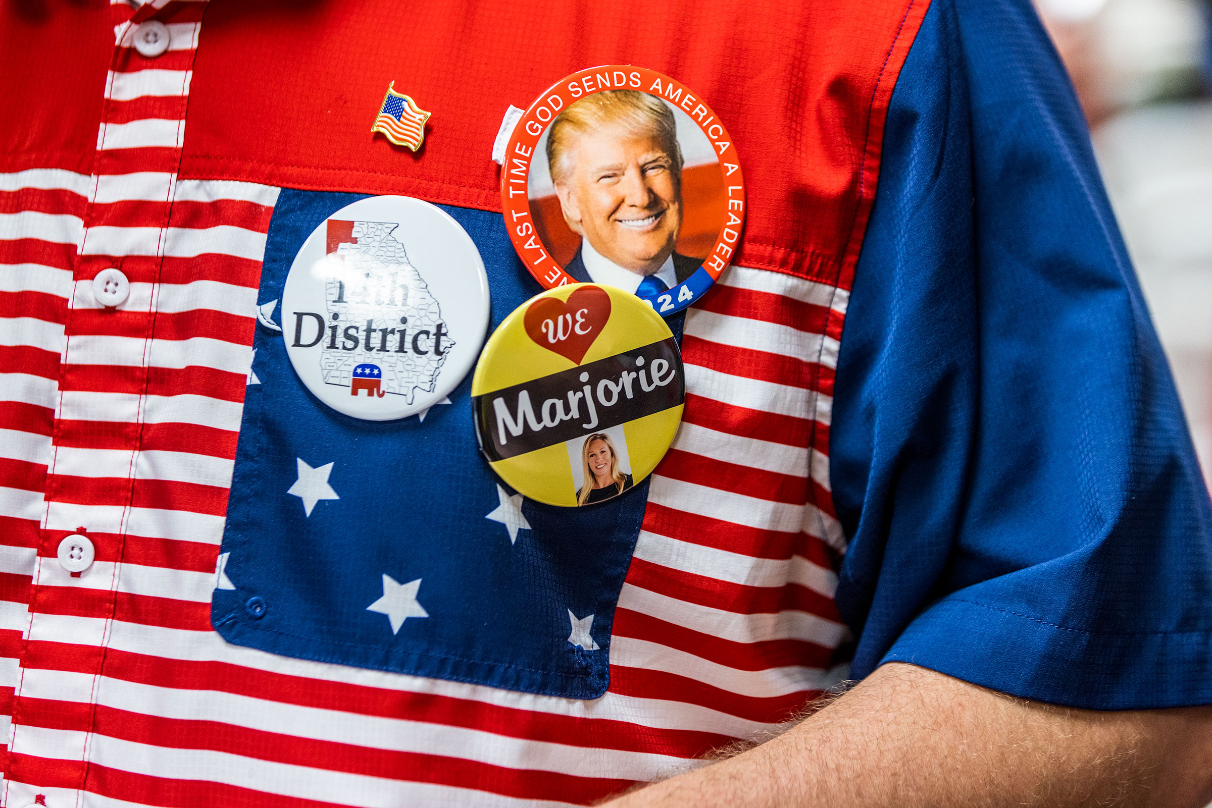 A Greene supporter in Ringgold, Ga. (Andrew Hetherington for TIME)