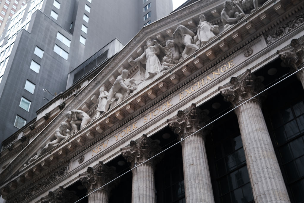 The New York Stock Exchange (NYSE) stands in lower Manhattan on June 27, 2022 in New York City. (Spencer Platt—Getty Images)