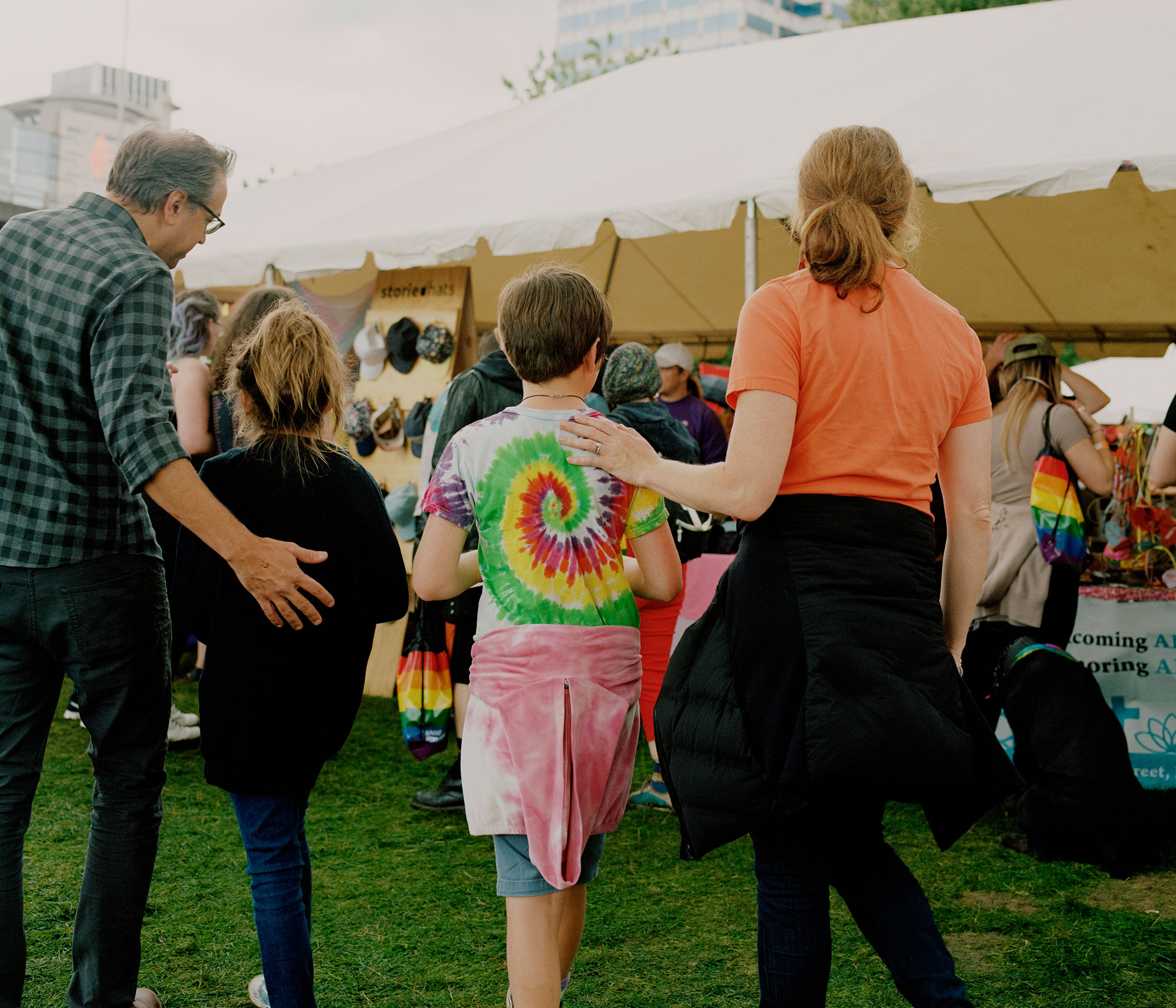 Karen, Chris and their kids attend Portland’s Pride festival, as they settle into their new home town. (Ricardo Nagaoka for TIME)