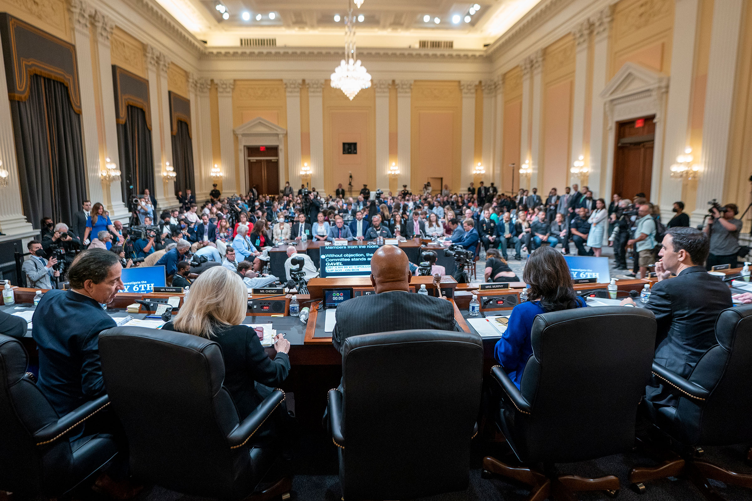 Rep. Bennie Thompson gavels closed the seventh hearing held by the Select Committee to Investigate the January 6th Attack on the U.S. Capitol on July 12, 2022. (Shawn Thew—Pool/Getty Images)