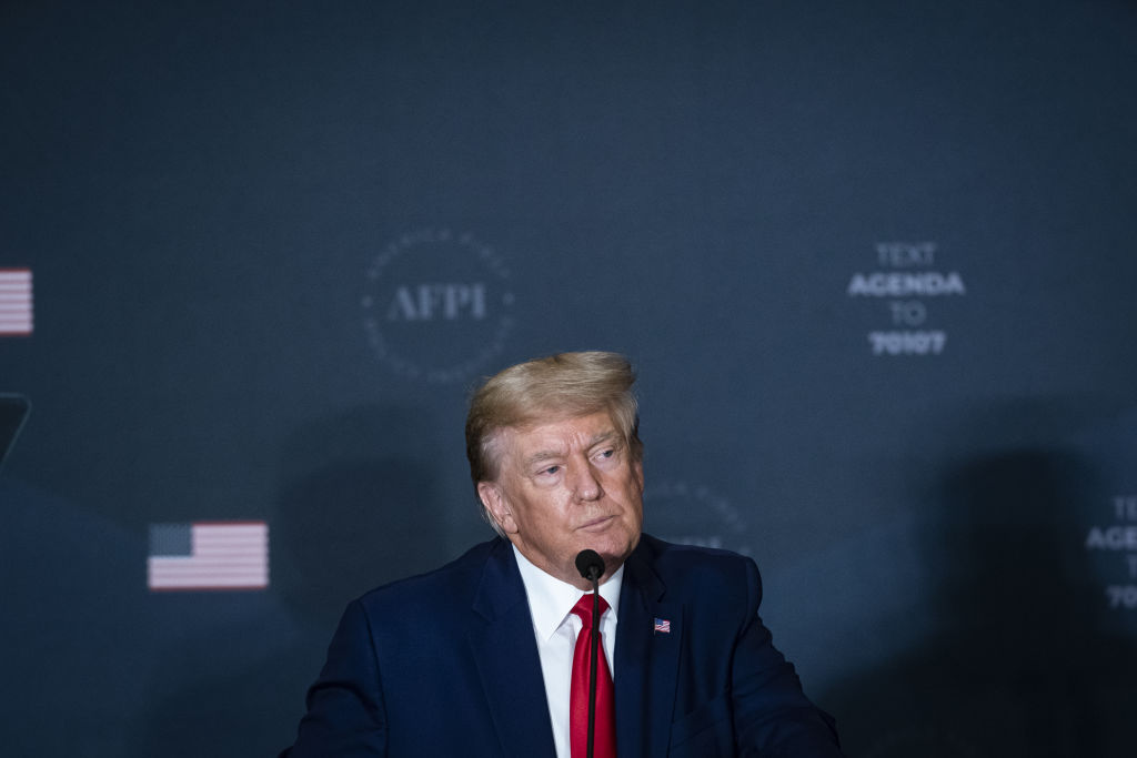 Former President Donald Trump speaks during the America First Policy Institute's America First Agenda Summit in Washington, D.C., on July 26, 2022. (Al Drago/Bloomberg—Getty Images)