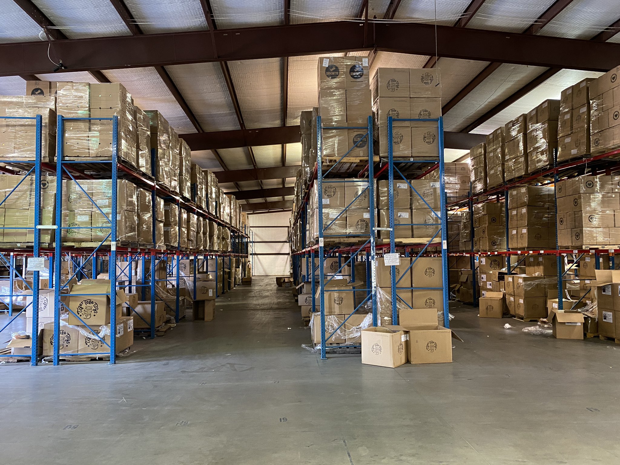 Viahart's warehouse has many years supply of some toys and games because of the shopping slowdown. (Courtesy of Mike Molson Hart)