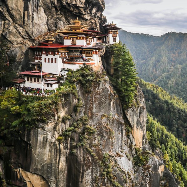 The Taktsang Monastery above the Paro Valley in Bhutan.