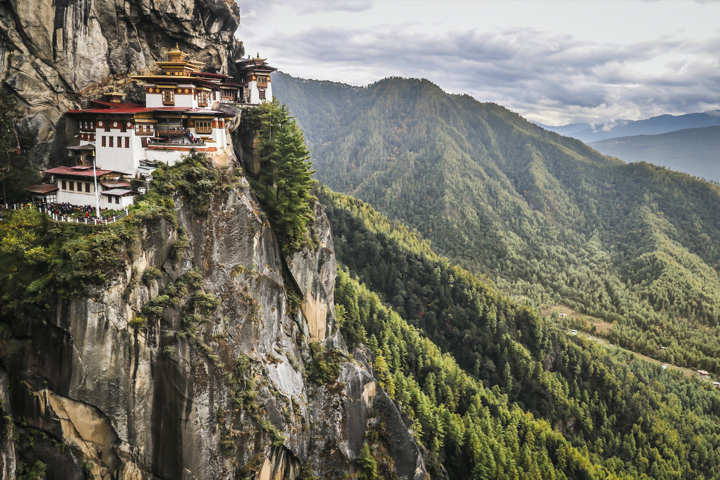 The Taktsang Monastery above the Paro Valley in Bhutan. (Suzanne Stroeer—Getty Images)