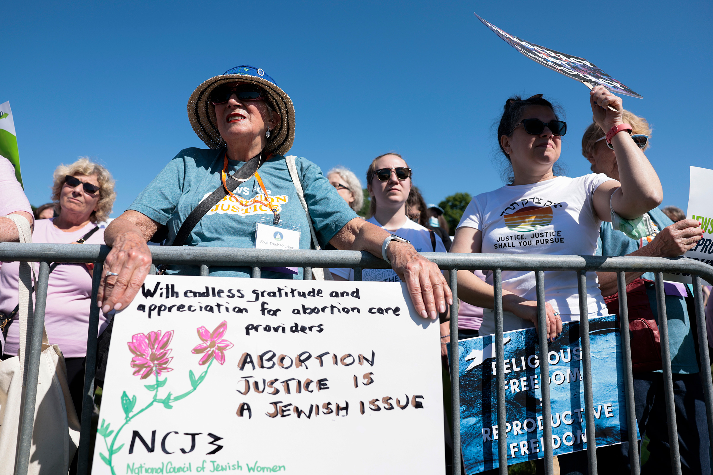 Protesters attend the "Jewish Rally for Abortion Justice" at Union Square in Washington, D.C., on May 17, 2022.