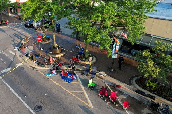 Peopleâ€™s belongings lie abandoned along the parade route after a mass shooting at a Fourth of July parade in the wealthy Chicago suburb of Highland Park, Illinois, U.S. July 5, 2022.